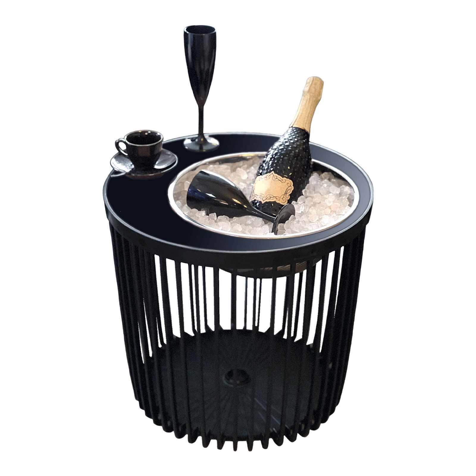 COOTAB Cooler Table Beistelltisch Copenhagen Beistelltisch mit Edelstahl-Bierkühler (1-St), Wetterfest, Pflegeleicht, Hitzebeständig, Stapelbar