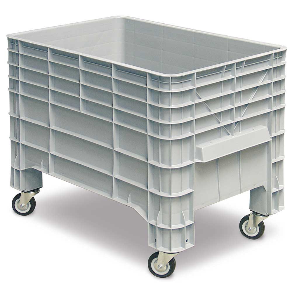 BRB-Lagertechnik Aufbewahrungsbox Industriebox mit 4 Lenkrollen, LxBxH 1030 x 630 x 790 mm, Praktischer Behälter für Schüttgüter, Kleinteile und Textilien