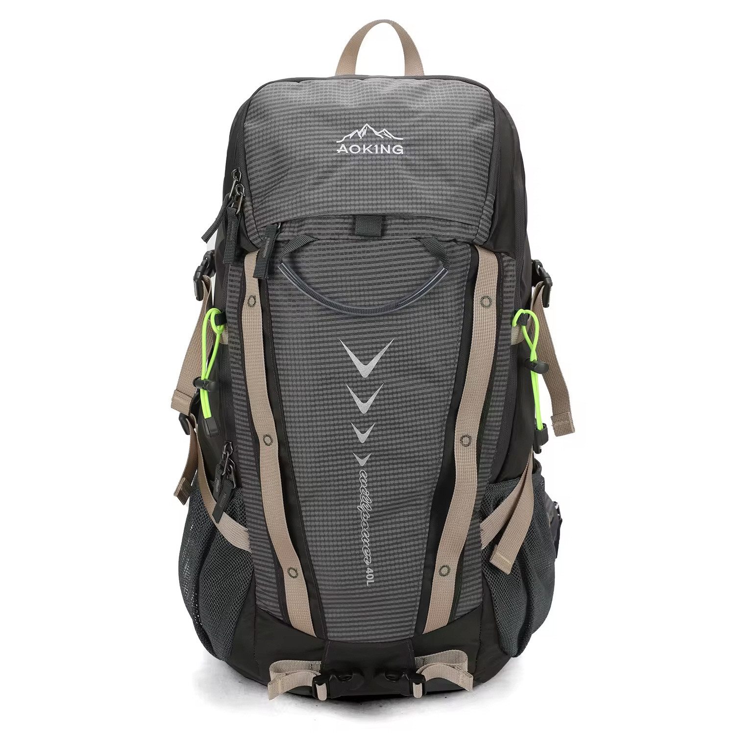 SHG Trekkingrucksack ⌂ Tourenrucksack Alpinrucksack Wanderrucksack Bergsteigerrucksack (Hochtourenrucksack Freizeitrucksack, Farbe: Grau), Rucksack Sportrucksack Reiserucksack Kletterrucksack