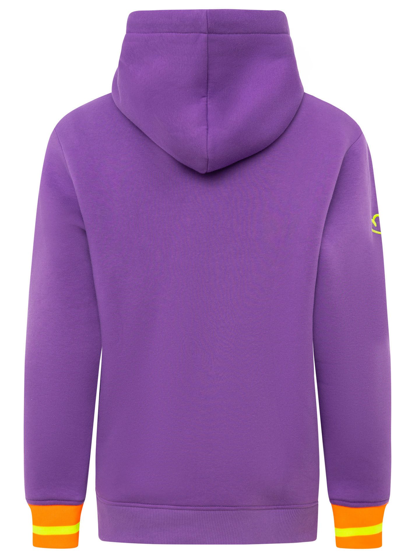 Zwillingsherz Hoodie "SMILE" große Stickerei, gestreifte Bündchen, Fronttasche, Kapuze