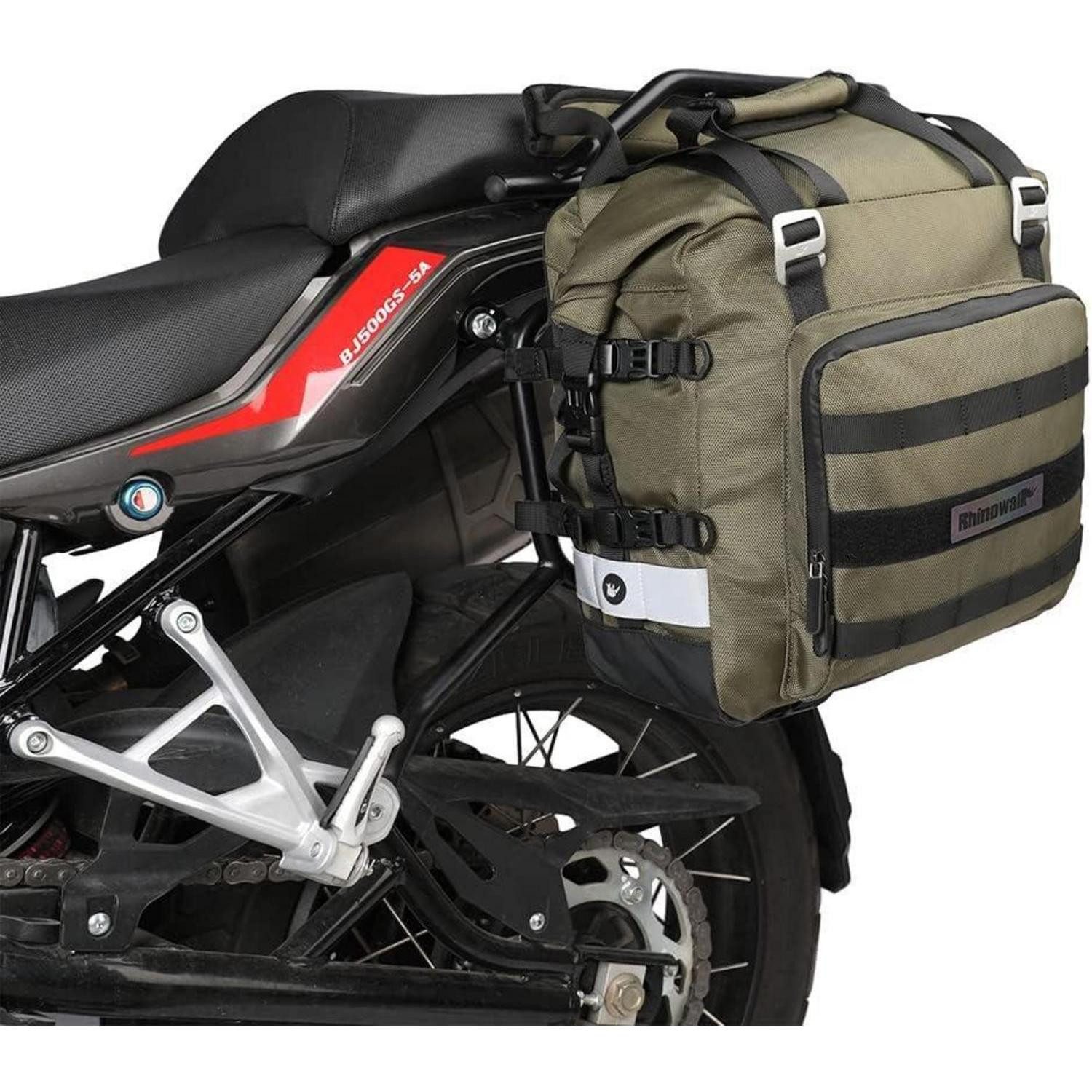 LuxusKollektion Roller-Gepäckträger Motorrad Satteltasche wasserdicht Schnellverschluss Adventure Grün 20L