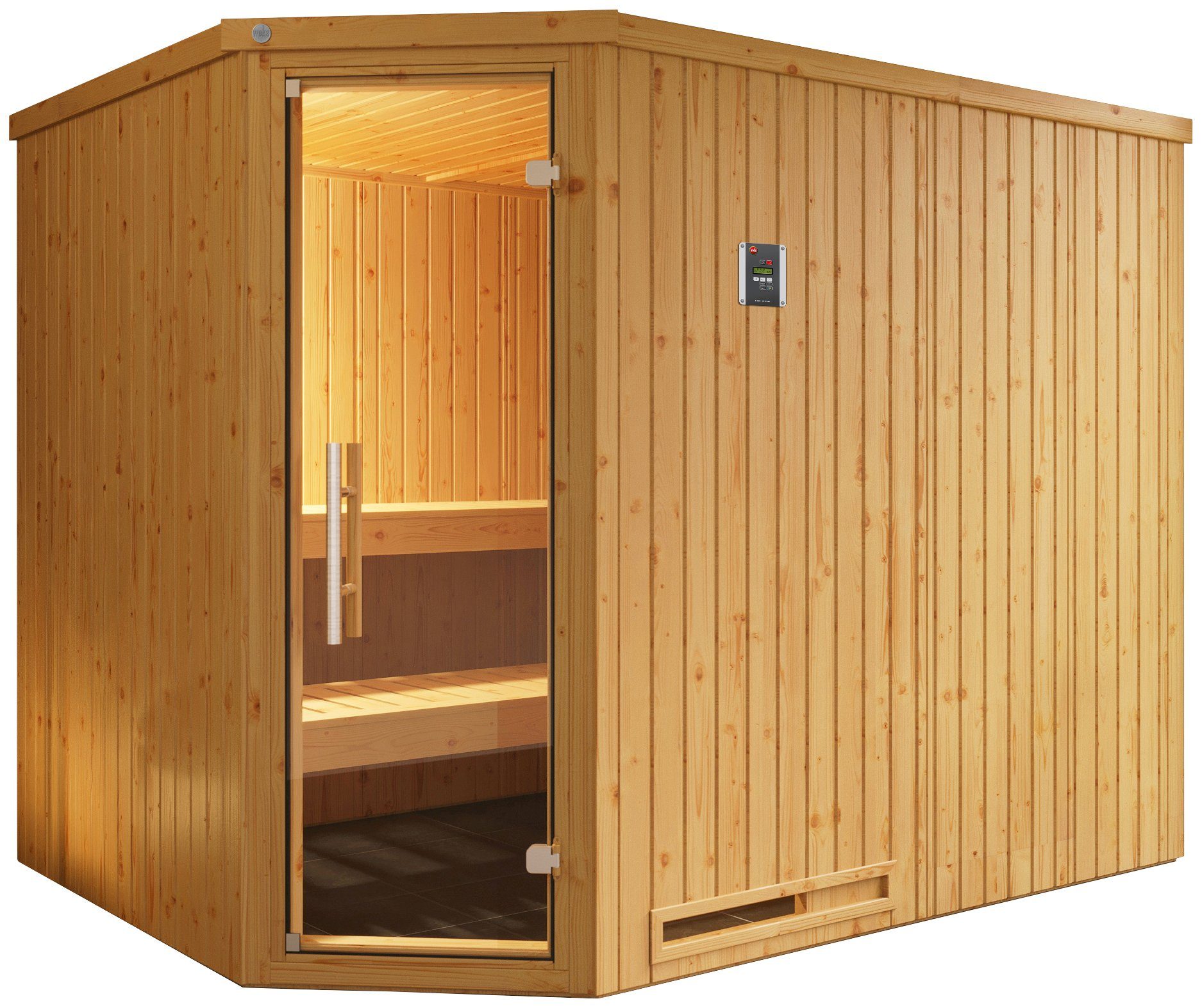 weka Sauna Varberg 4, BxTxH: 244 x 194 x 199 cm, 57 mm, ohne Ofen