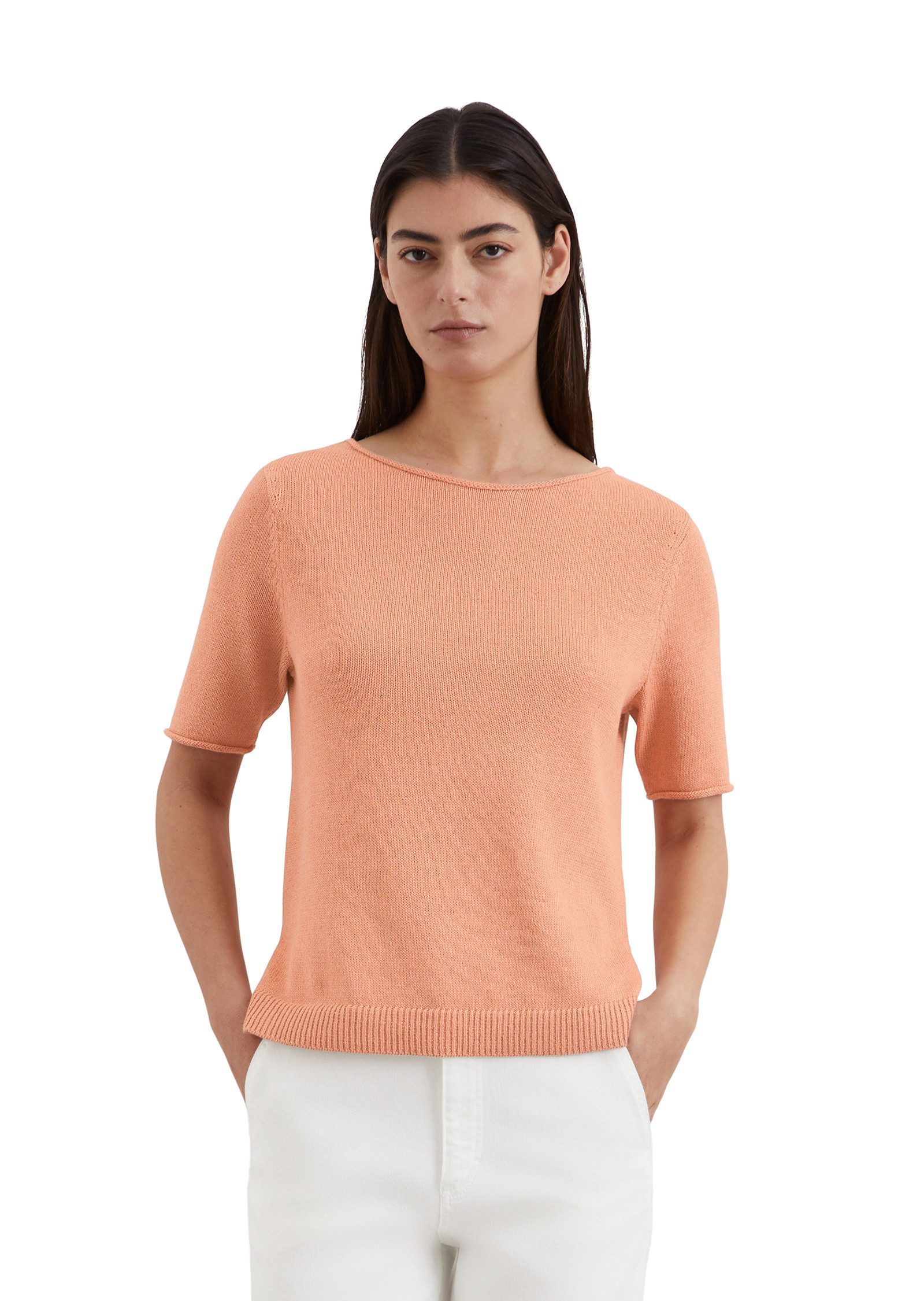 Marc OPolo Rundhalspullover "aus Organic-Cotton-Leinen-Mix" günstig online kaufen