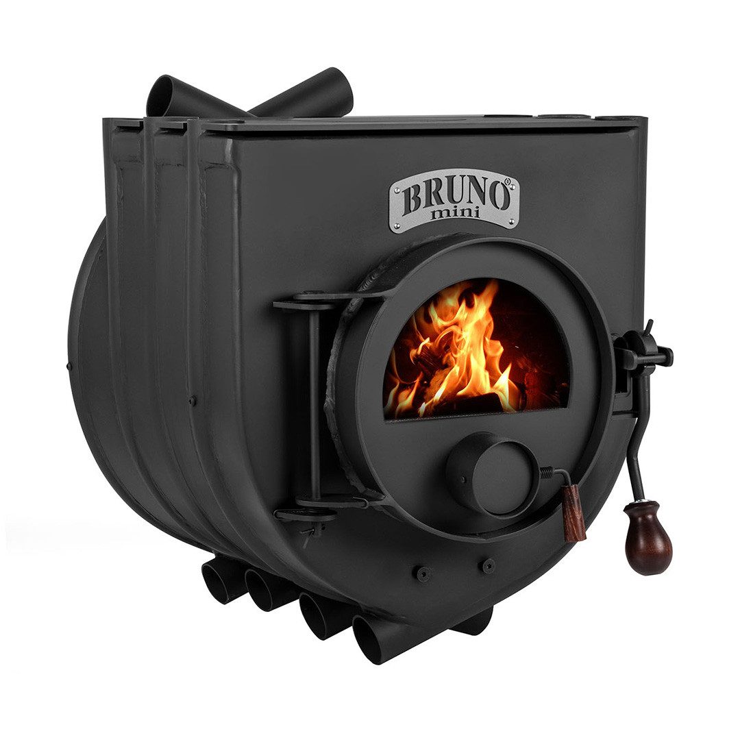 Bruno Kaminofen Bruno® Werkstattofen Mini II mit Herdplatte schwarz 9 kW Stahl A, 9 kW