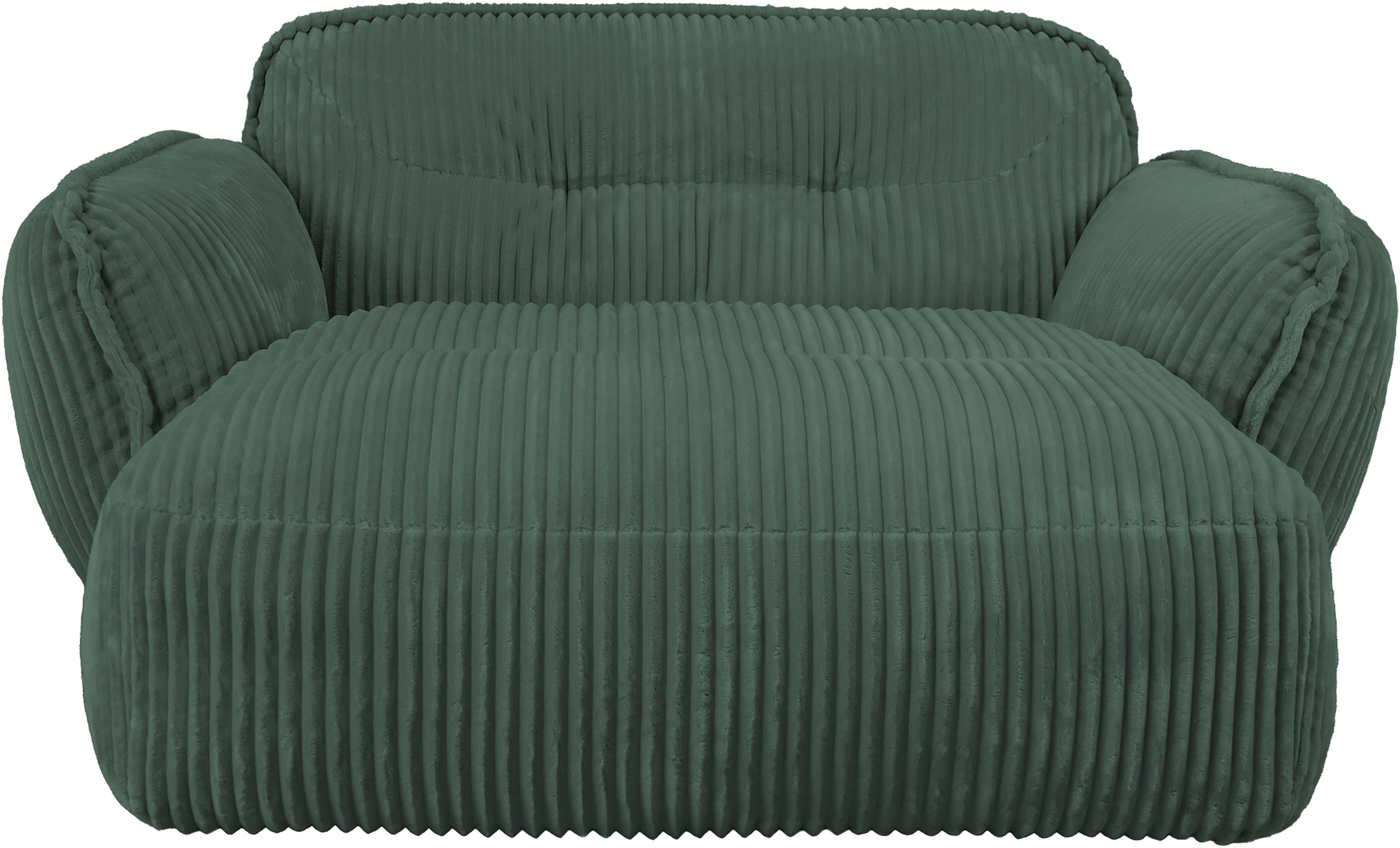 TRENDMANUFAKTUR Chaiselongue Be Fluffy, mit Rundumbezug, Loveseat mit moderner breiter Kedernaht, mit softem Sitzkomfort, in hochwertigem Breitcord mit weicher Haptik