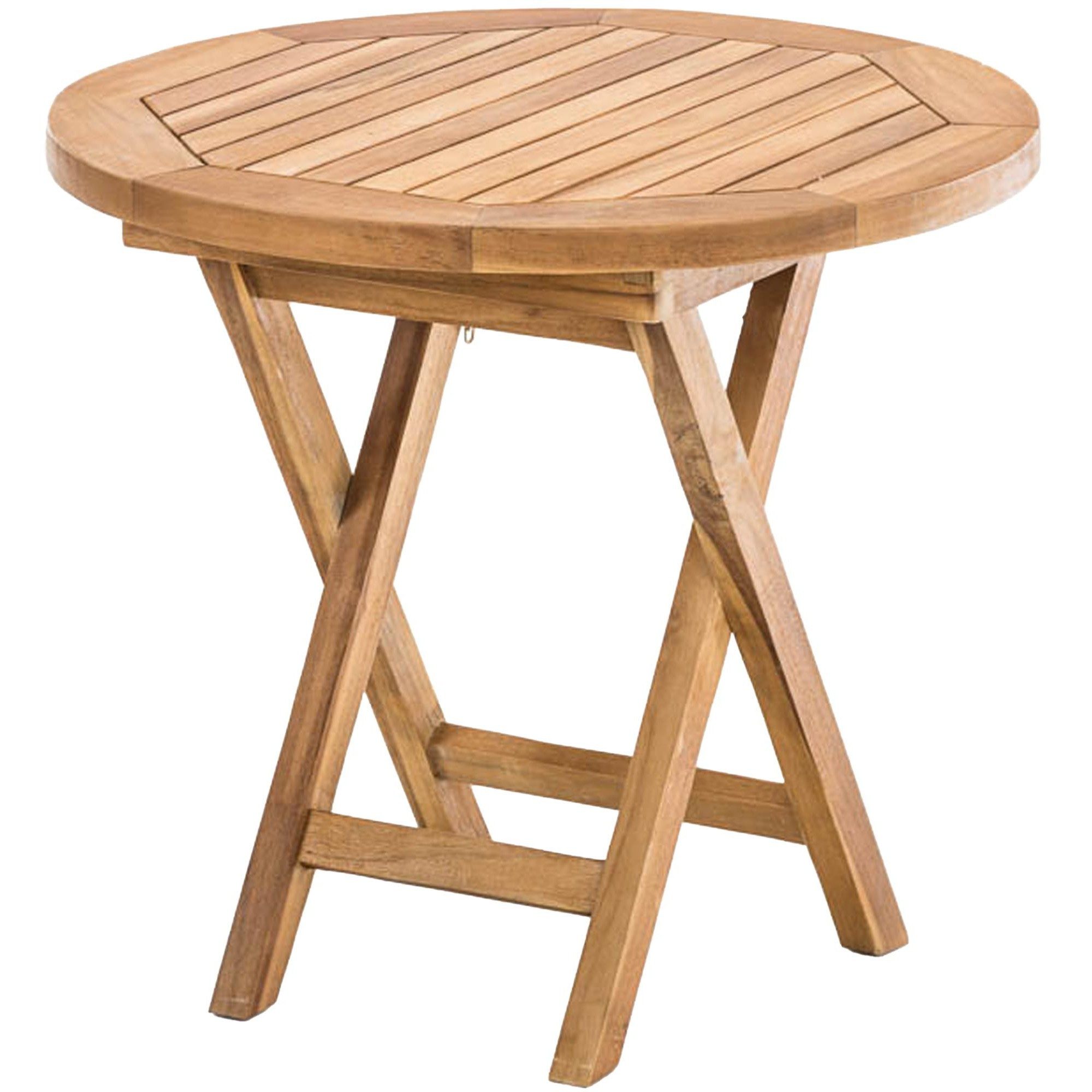 CLP Gartentisch Klapptisch Balkontisch Beistelltisch (Spar-Set, 1-St., Ø 50 cm klappbar), klappbar, rund, Teakholzoptik, fertig montiert