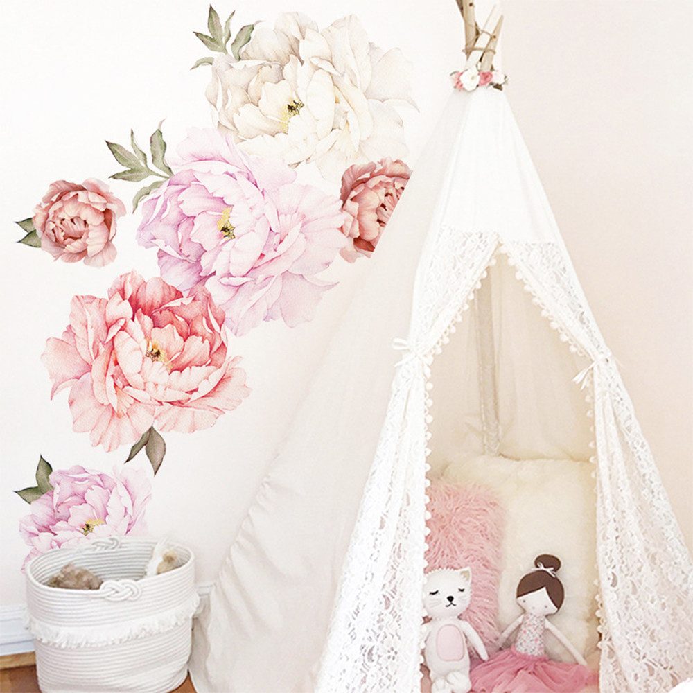 Coonoor Wandtattoo Hängende Rebe Blumen Wandaufkleber Blüten Blätter Vögel günstig online kaufen