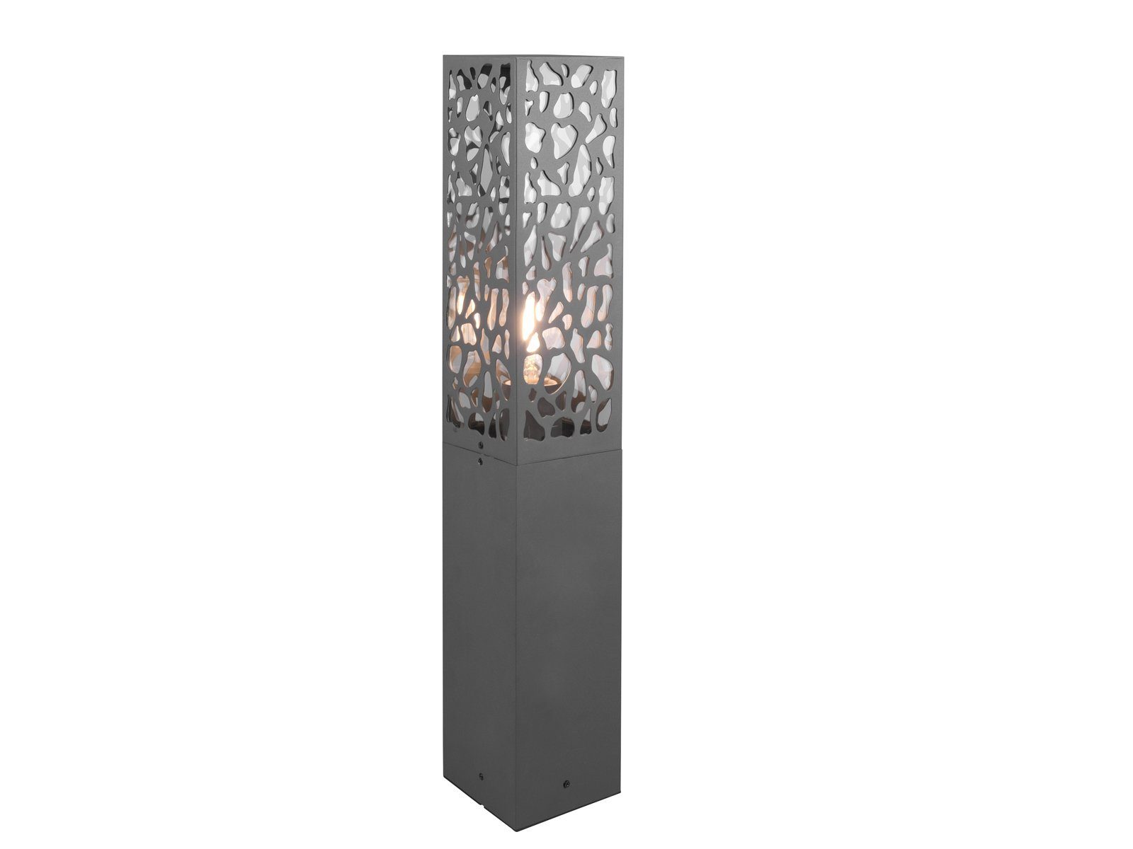 TRIO Leuchten LED Pollerleuchte mit Dekorstanzung, Höhe 60cm, LED wechselbar, Warmweiß, Wegeleuchte Garten Wegbeleuchtung, Außen-Leuchte für Einfahrt