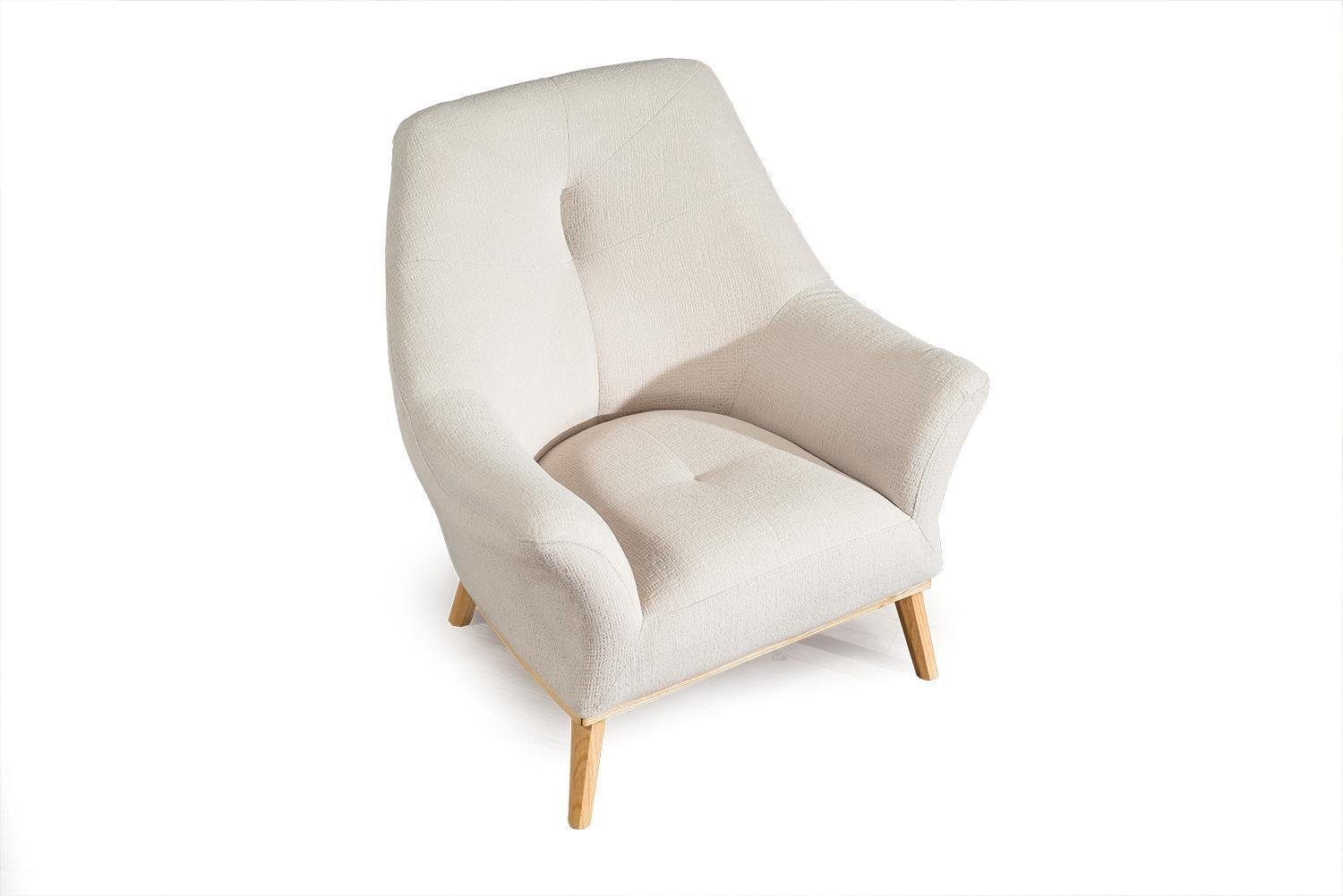 Textil Design Relax 1 weiß Wohnzimmer Club Sessel Möbel Luxus JVmoebel Sessel Sitzer