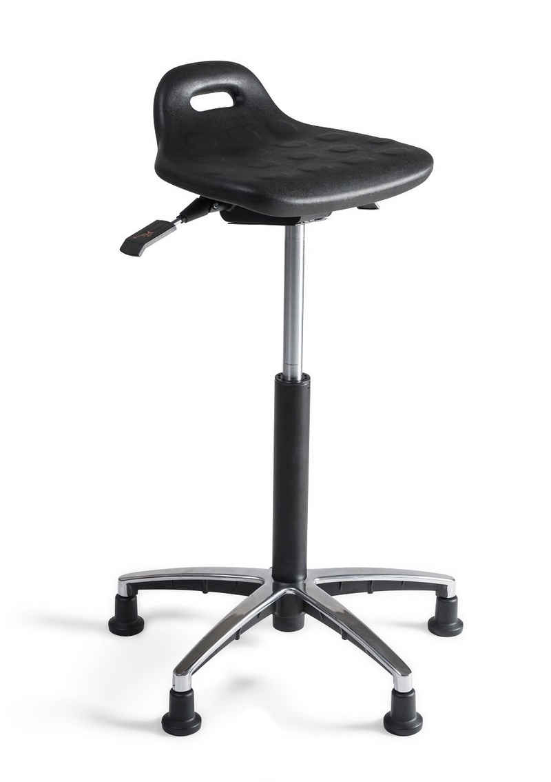 Steelboxx Drehstuhl Stehhilfe - 640-900 mm - PU-Sitz - Kunststofffußkr (1), Stehhilfe - H 640-900 mm - PU Sitz - Sitzhöhenverstellung 520-770 mm - Sitzwinkelverstellung