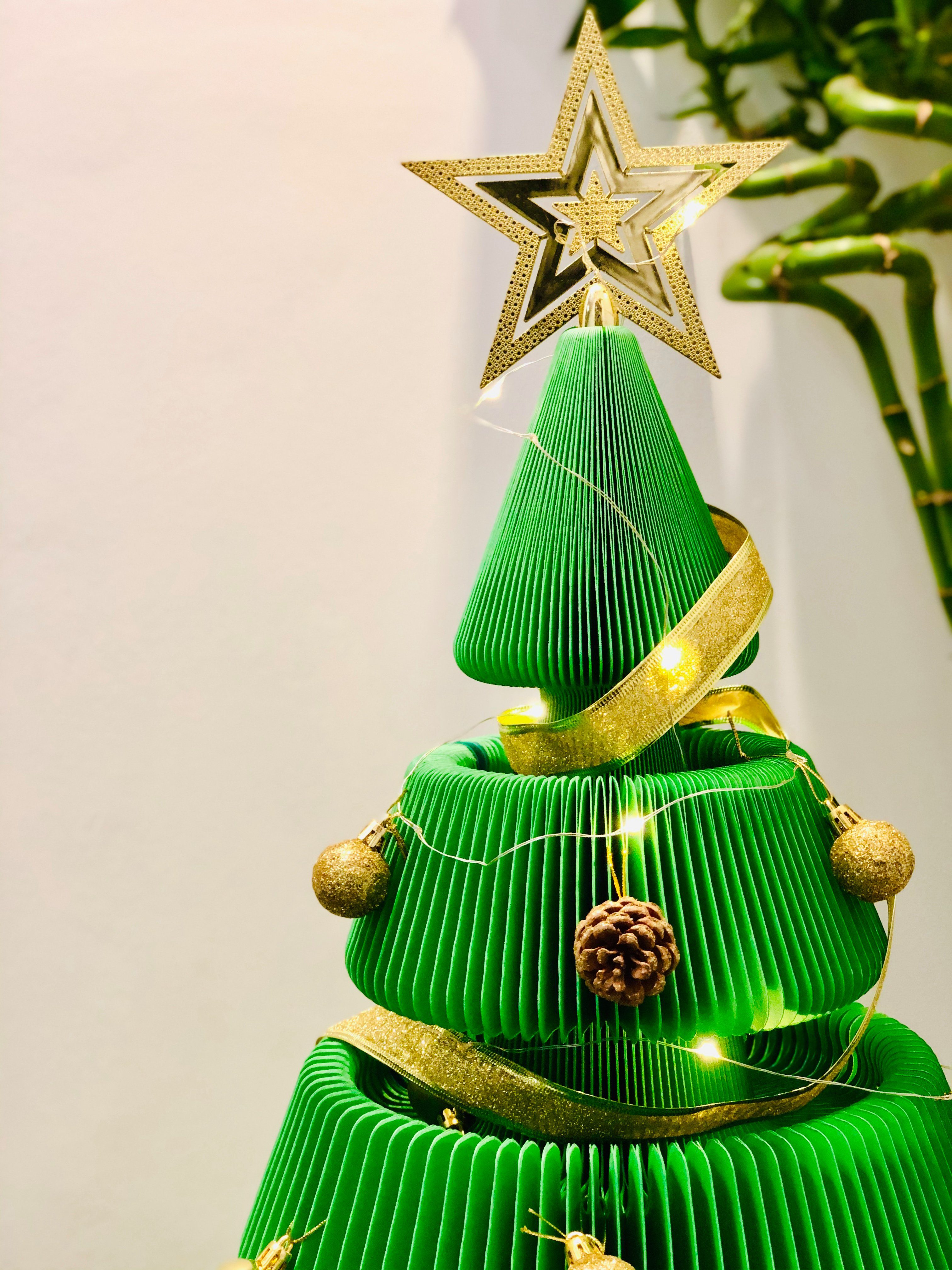 ih Papp Waben Struktur Design, Pappe Künstlicher paper Tannenbaum, Baum, verstauen Tanne, faltbar Rot & leicht Weihnachtsbaum zu