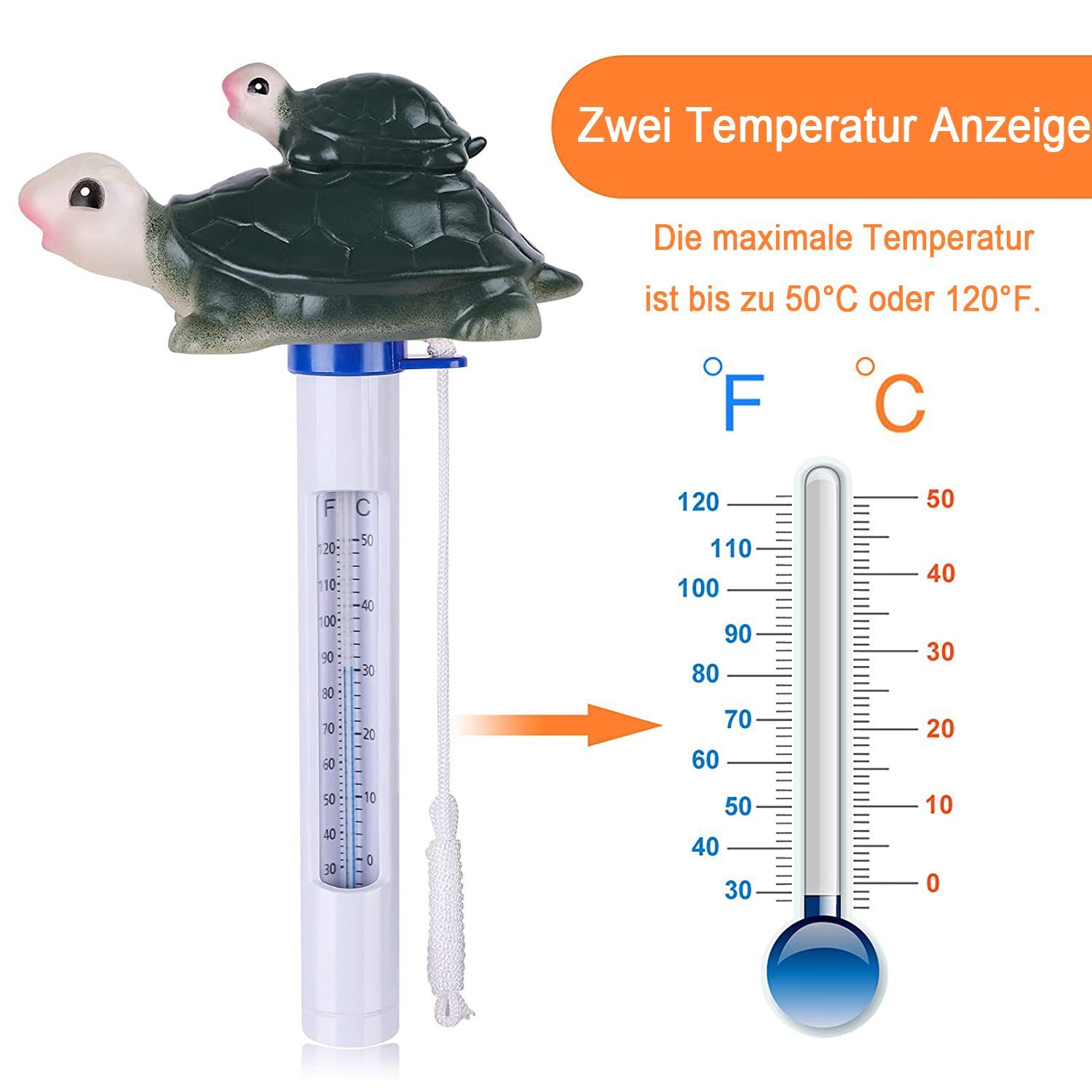 Pool Thermometer Schwimmbad Poolthermometer Temperatur Wassertemperatur Spa 