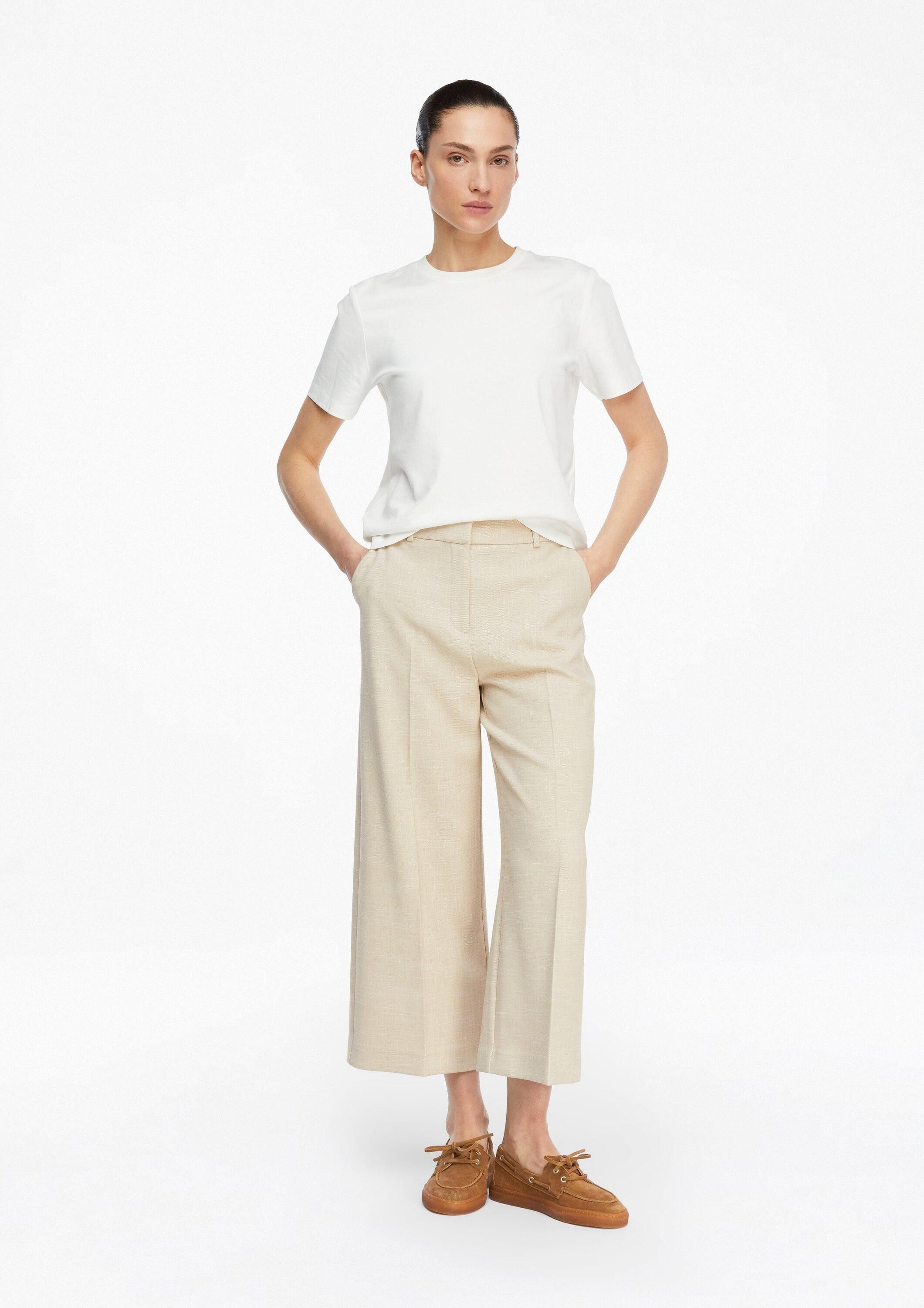 comma Culotte Hose Strukturierte Culotte mit Eingrifftaschen
