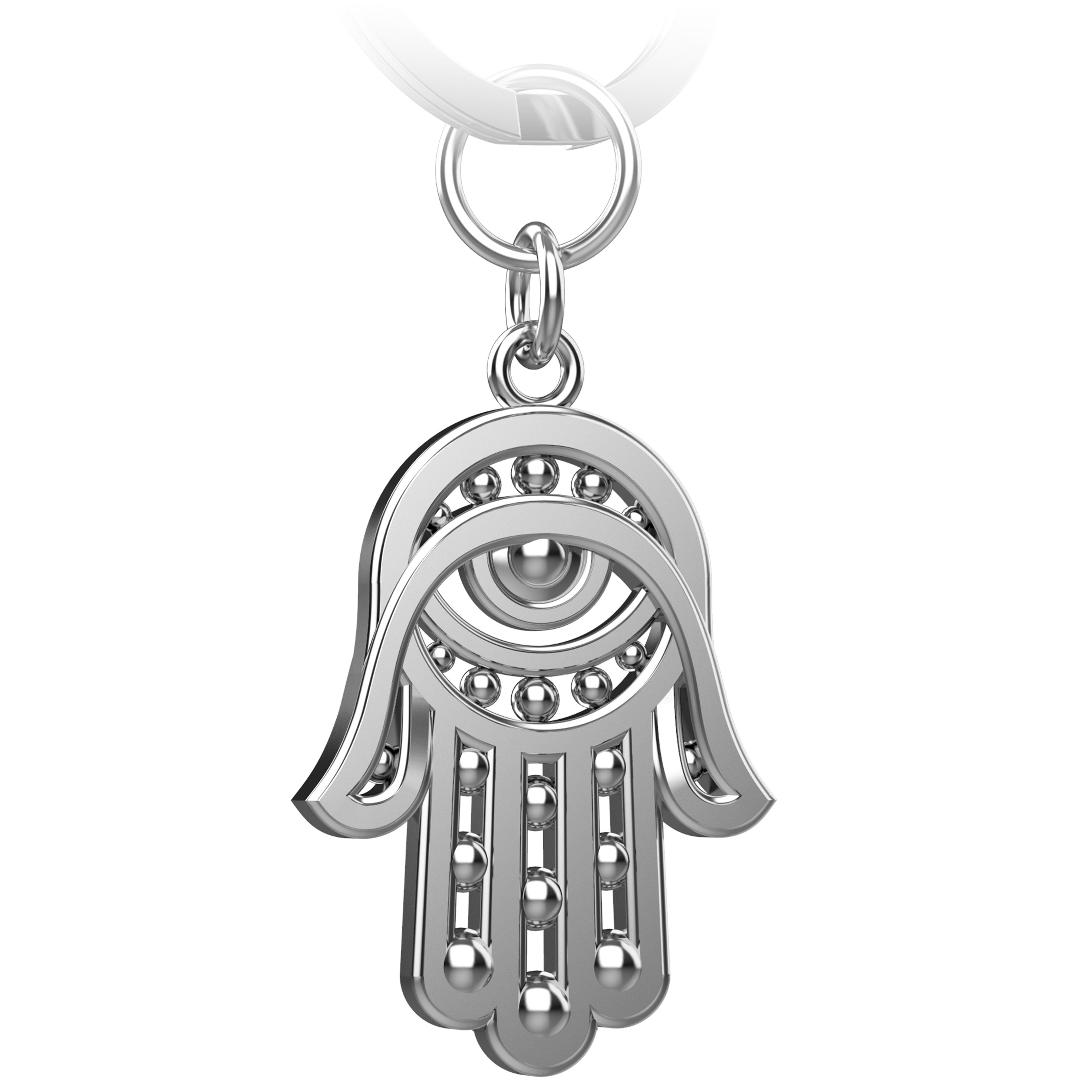 FABACH Schlüsselanhänger Hand der Fatima - Schützende Hand der Fatima - Hamsa Glücksbringer Silber