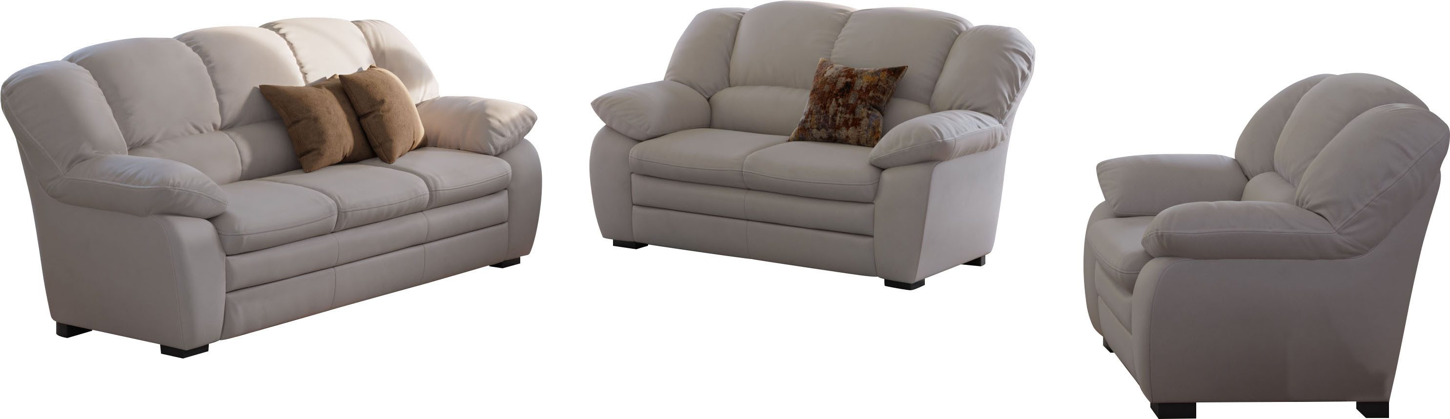 COTTA Polstergarnitur Casino, Sofa Set, 3-2-1 Sitzer, Wohnzimmer Garnitur, (Set, 3-tlg), Sessel, 2-Sitzer, 2,5-Sitzer, hohe Rückenlehne