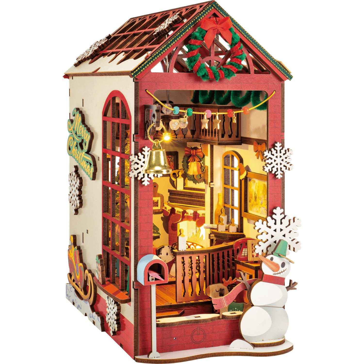 Robotime Buchstütze Christmas Indoor Scene Book Nook