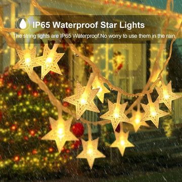 CALIYO LED Stripe Led Lichterketten Innen,100 Sterne 10m Lichterkette Sterne, Innen&Außenlichterkette Dekoration,Anschließbar Weihnachtslichtern