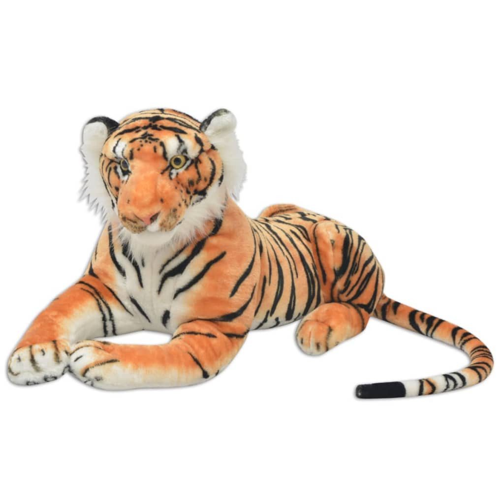 vidaXL Greifspielzeug Tiger Kuscheltier Plüsch Braun XXL