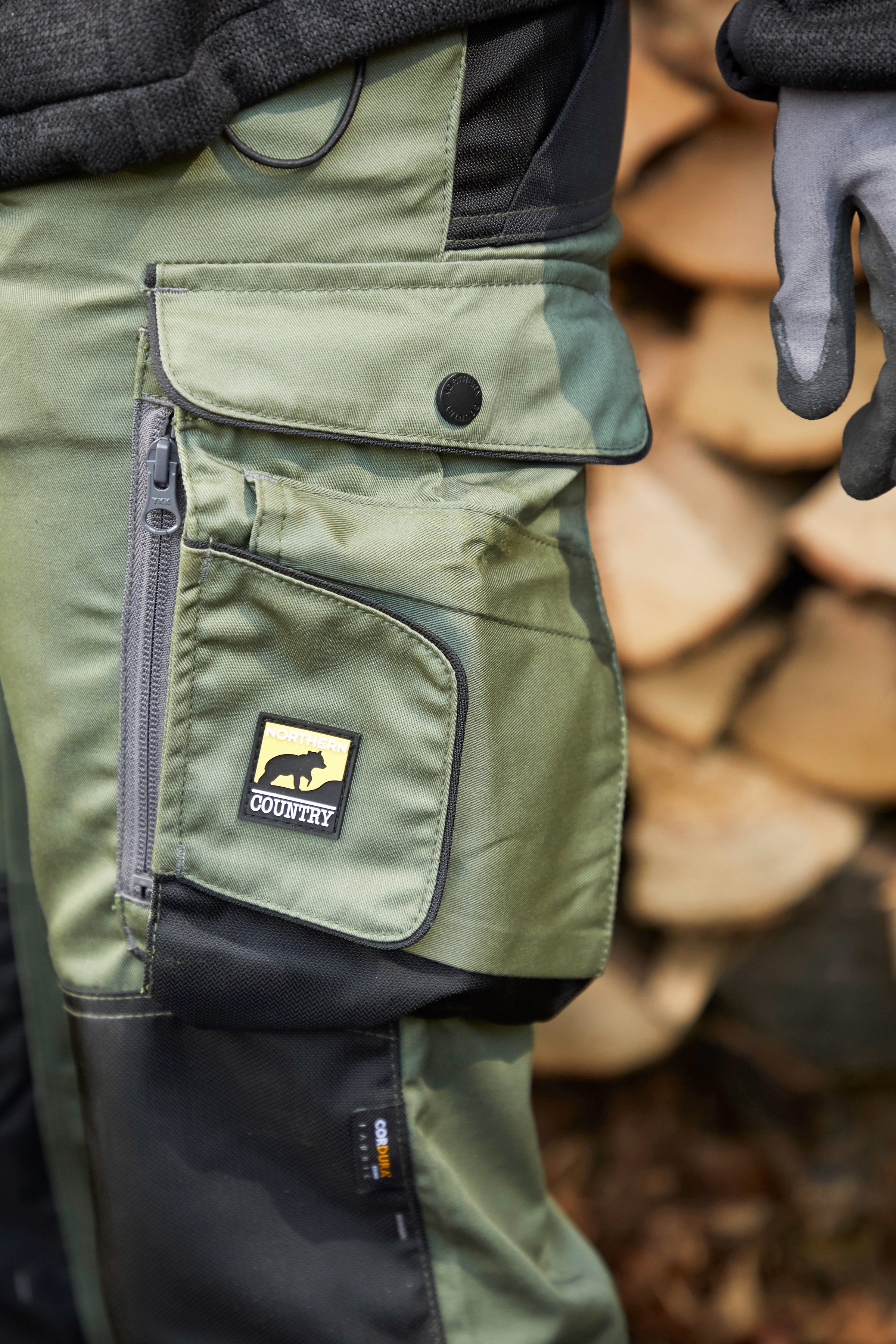 Northern Country Arbeitshose (langlebig Verriegelungspunkte, Cordura®Verstärkungen Reißverschlussbelüftung olivgrün und + durch mit Damen 9 für 3-fach Innenbeinnaht Taschen)