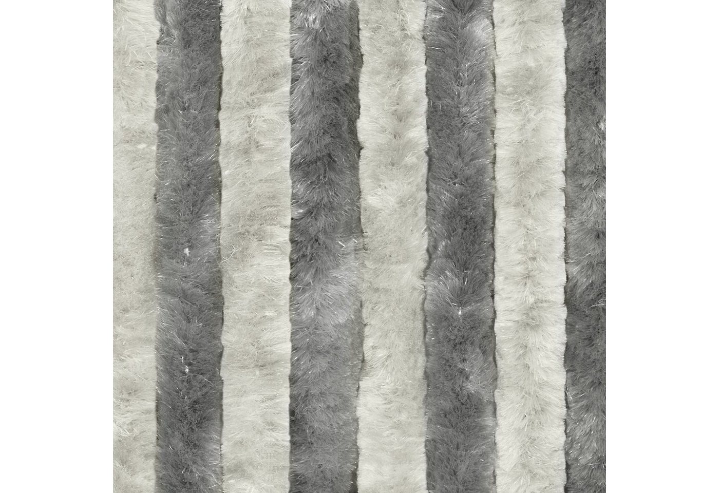Moritz Türvorhang Flauschvorhang 56 x 185 cm grau silber (1 St), Hakenaufhängung, Chenille Vorhänge Camping Türvorhang Wohnwagen Wohnmobil Zubehör