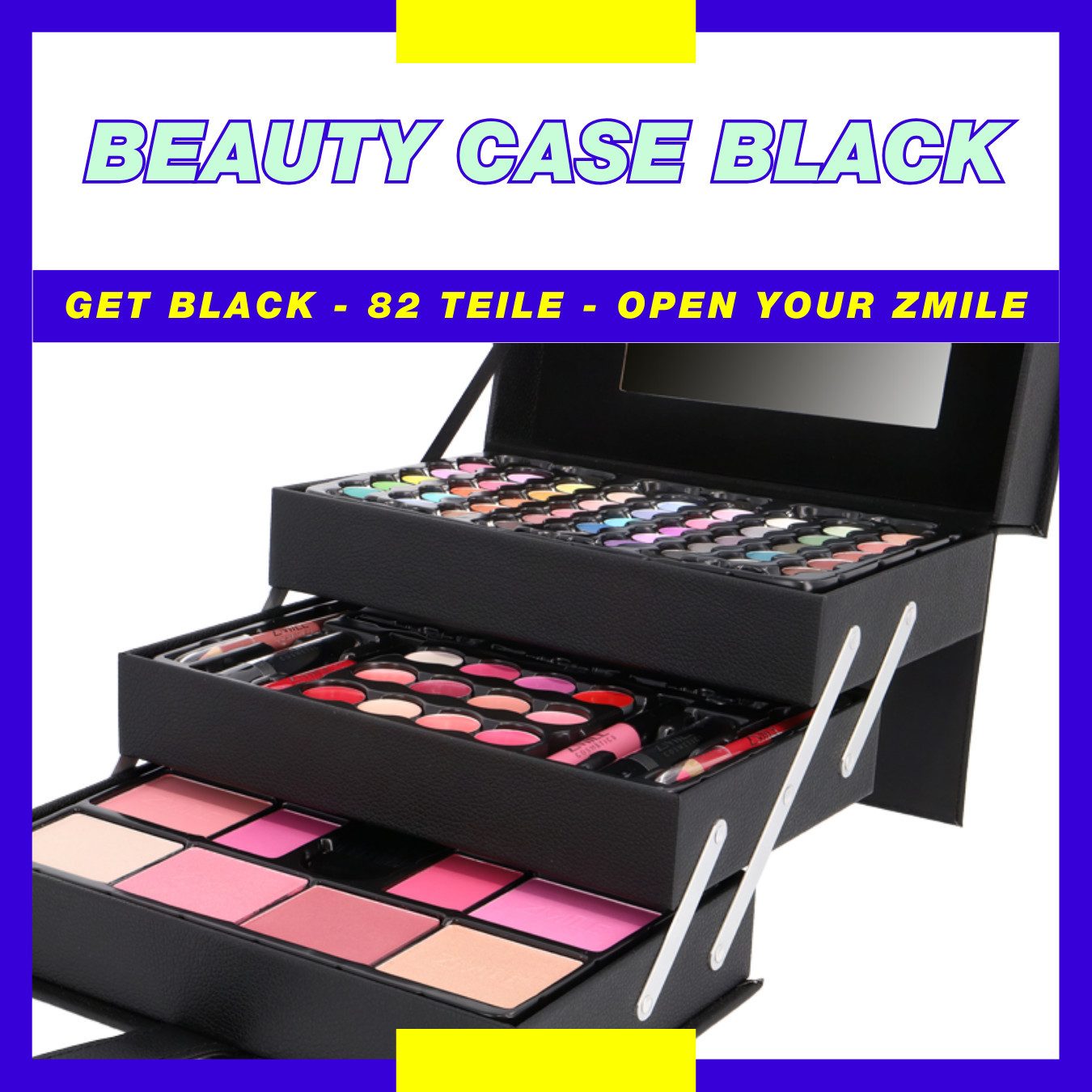 ZMILE COSMETICS Kosmetik-Koffer Beauty Case' black, 82-tlg., mit veganer Formulierung