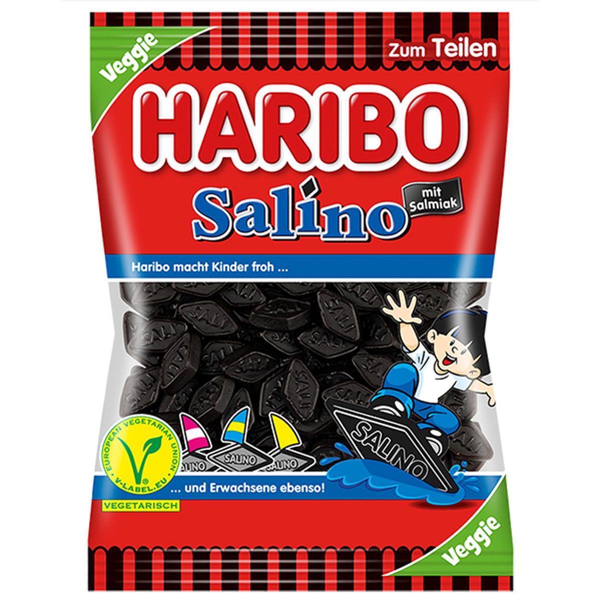 HARIBO Süßigkeit, Haribo Salino salzig würzige Salmiak Lakritz Rauten veggie 175g
