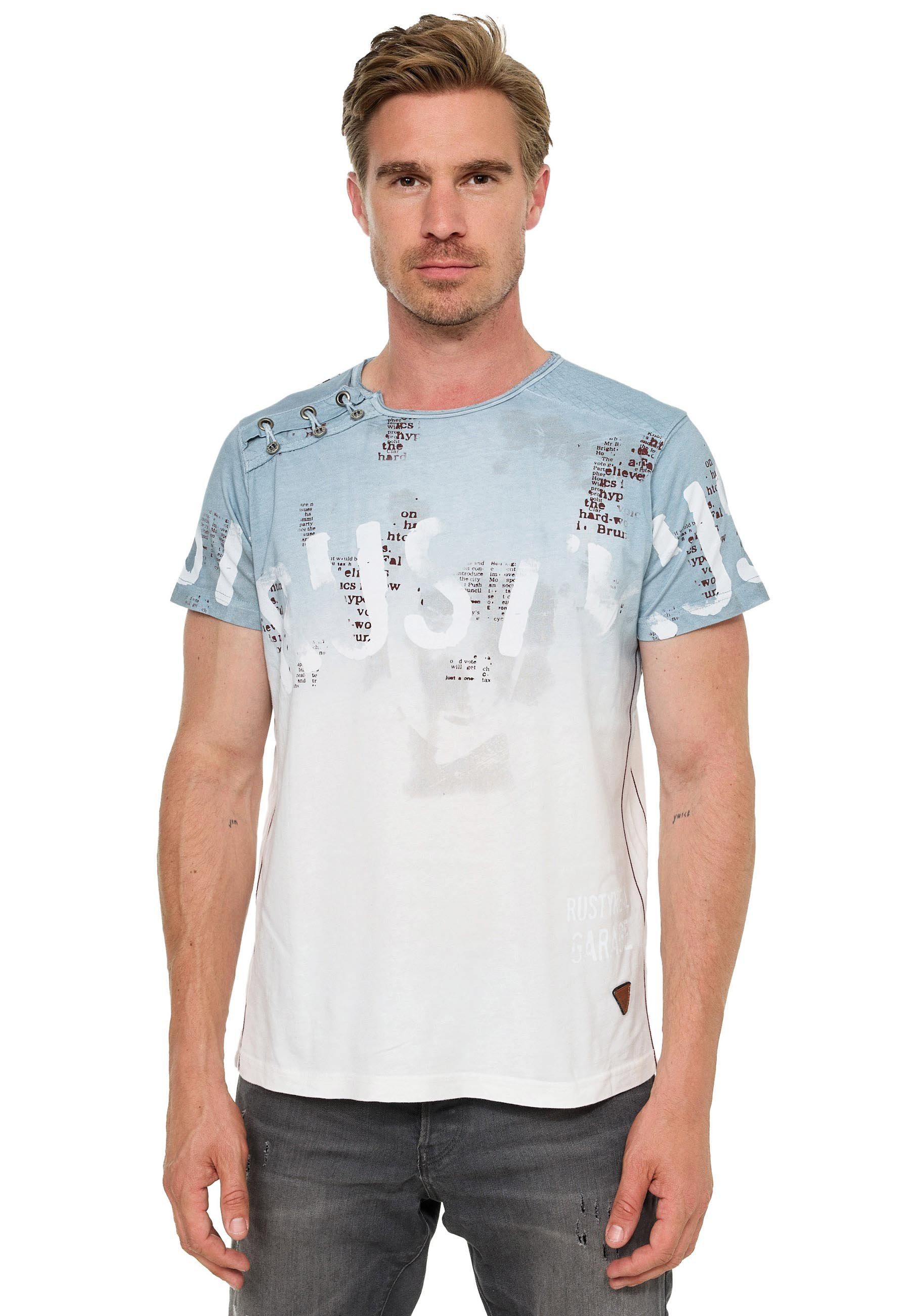 Neal T-Shirt farblichem Rusty mit grau Übergang