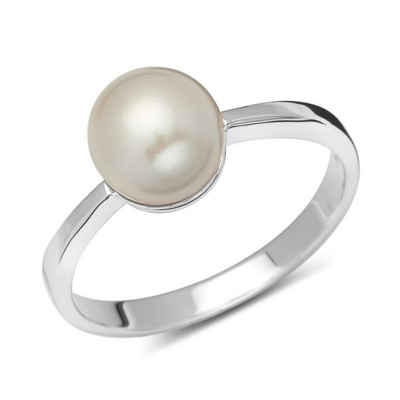 Unique Fingerring Unique Silberring 925 poliert mit weißer Perle SR0158
