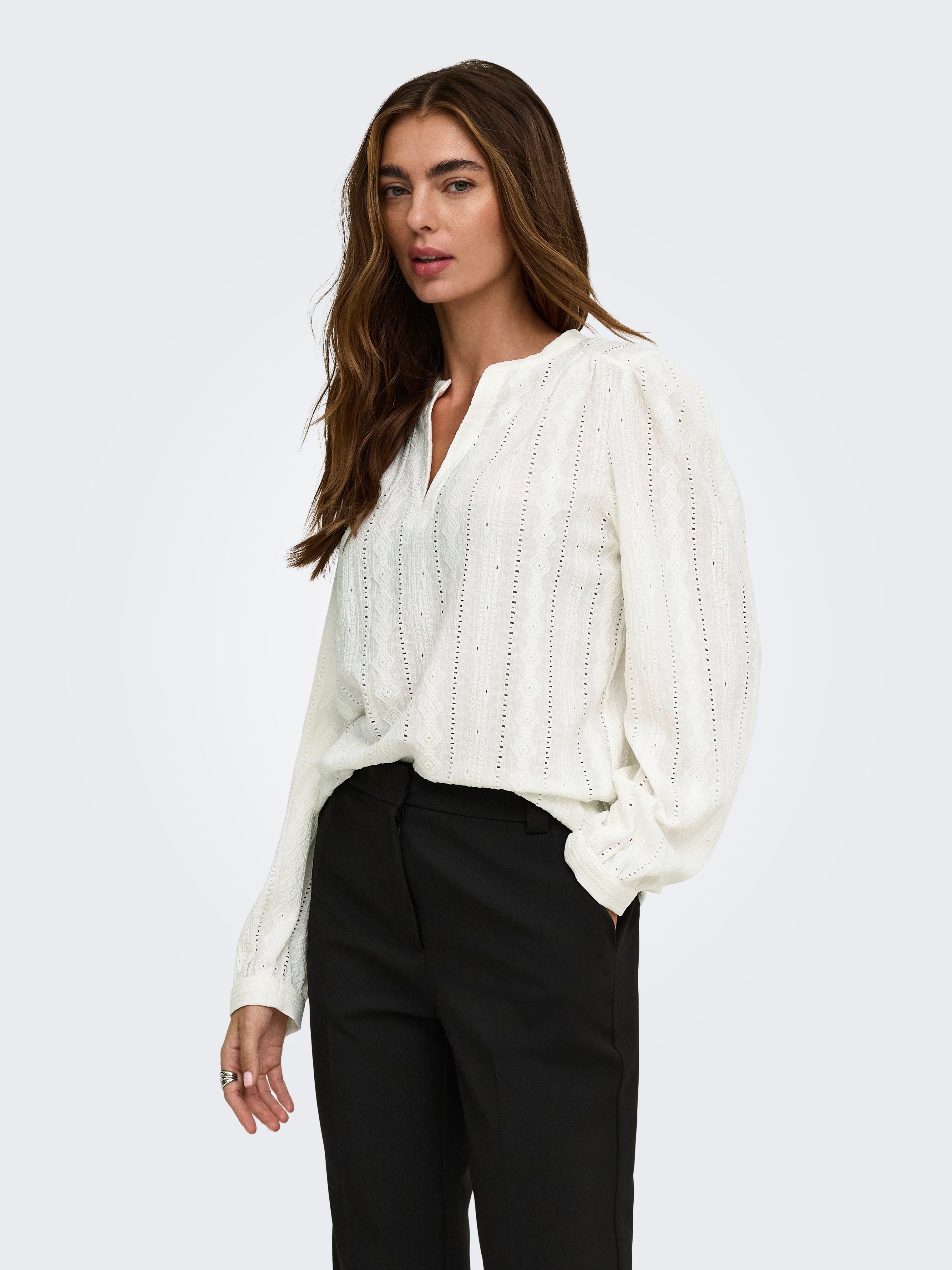 ONLY Blusenshirt ONLMINNA L/S TOP JRS Kunstfaser, regular fit