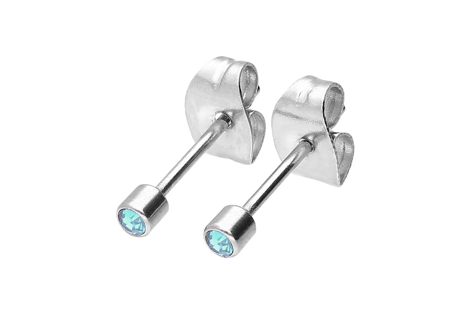 FILANGO Paar Ohrstecker Chirurgenstahl Ohrstecker KRISTALL (Ohrstecker, 1-tlg)