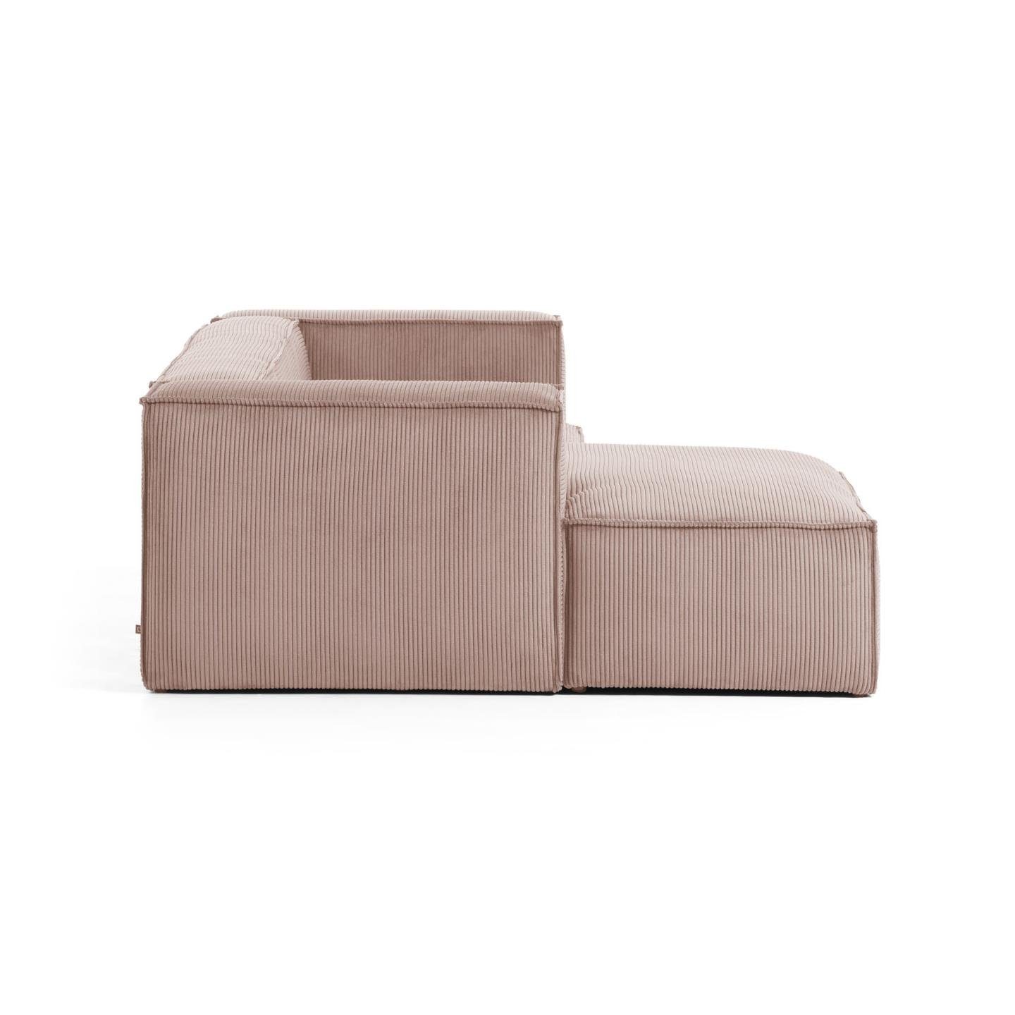 links 2-Sitzer Longchair 240cm Blok mit Sofa Couch Natur24 Sofa rosa