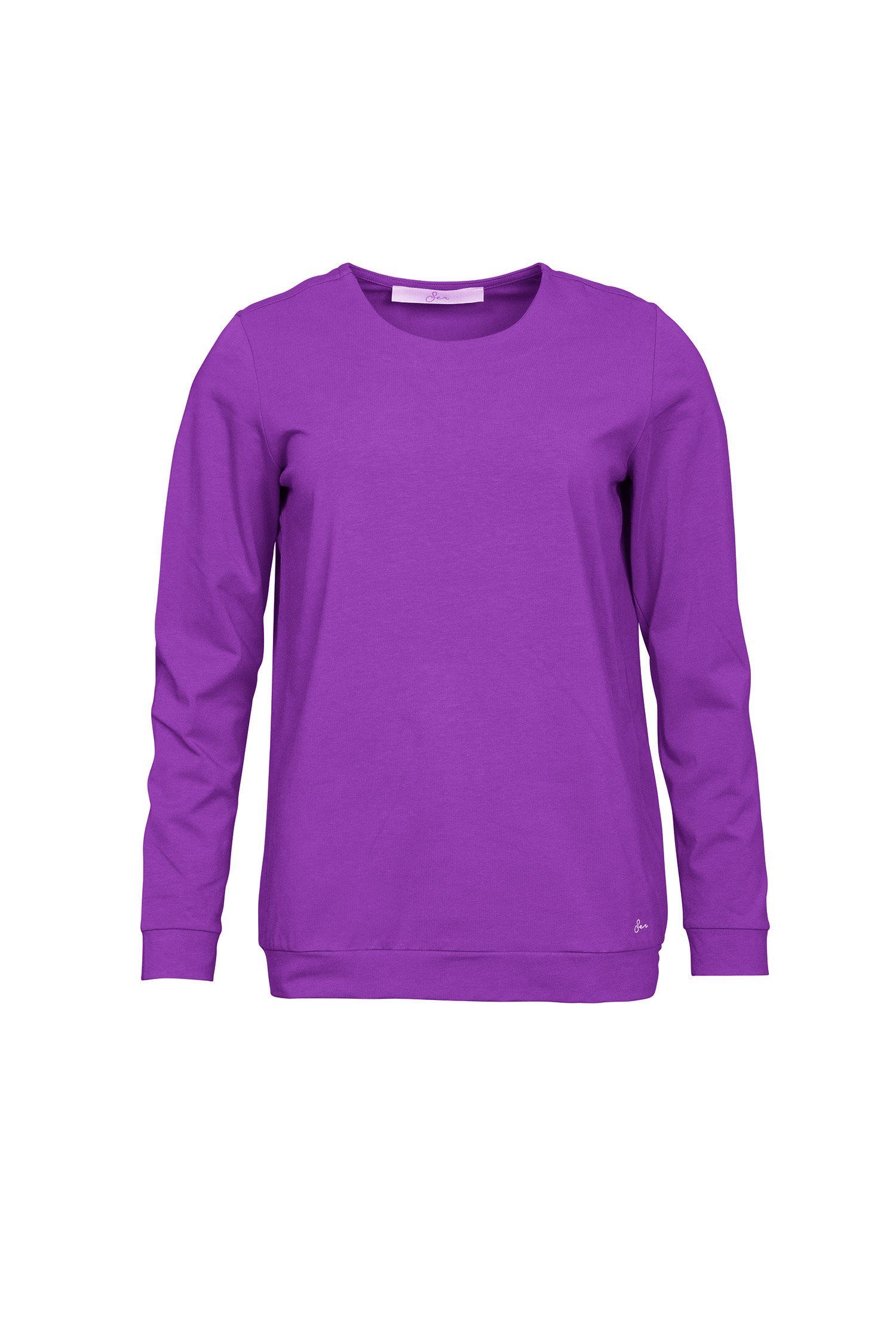 SER Langarmshirt Shirt Rundhals einfarbig W9923101W auch in großen Größen 828 purple melange