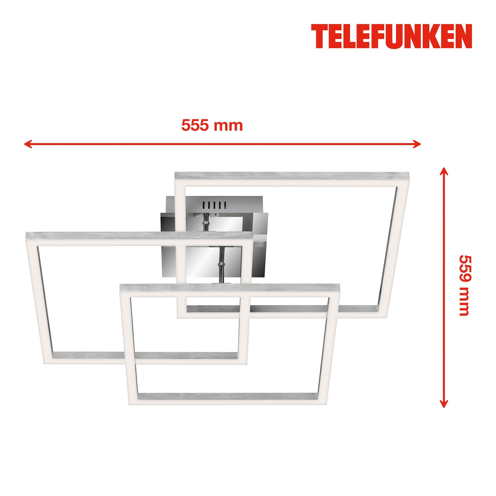 Beleuchtung Lampe Smart IOS RGB + LED 316608TF, Deckenleuchte verbaut, Android LED Telefunken Warmweiß, Tageslichtweiß, Kaltweiß, Farbwechsler, CCT Wifi Neutralweiß, Farbwechsel fest