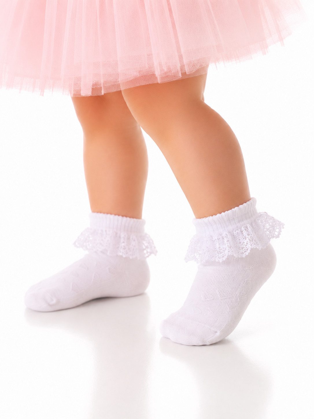 Socken Socken mit Rüschen Spitze in Weiß für Baby und Kinder festlich