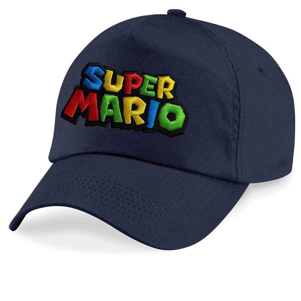 Blondie & Brownie Baseball Cap Kinder Super Mario Stick Patch Luigi Peach Nintendo One Size Navyblau