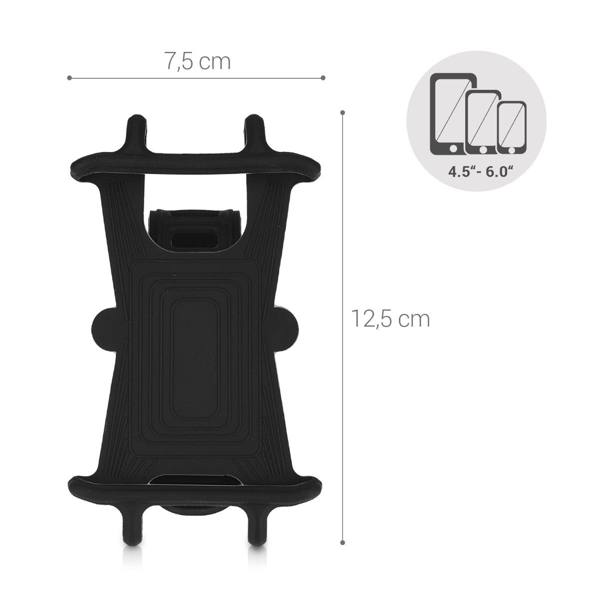 kwmobile Fahrradtasche Handy Fahrrad Halterung Universal Halter (1-tlg), Fahrradhalterung Handyhalterung aus Silikon für alle Fahrradlenker