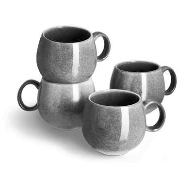 Springlane Kombiservice »Misty Cliff«, Becher aus Porzellan im edlen skandinavischen Design - Kaffee Tassen Vintage - Tassen Set Porzellan für vier Personen