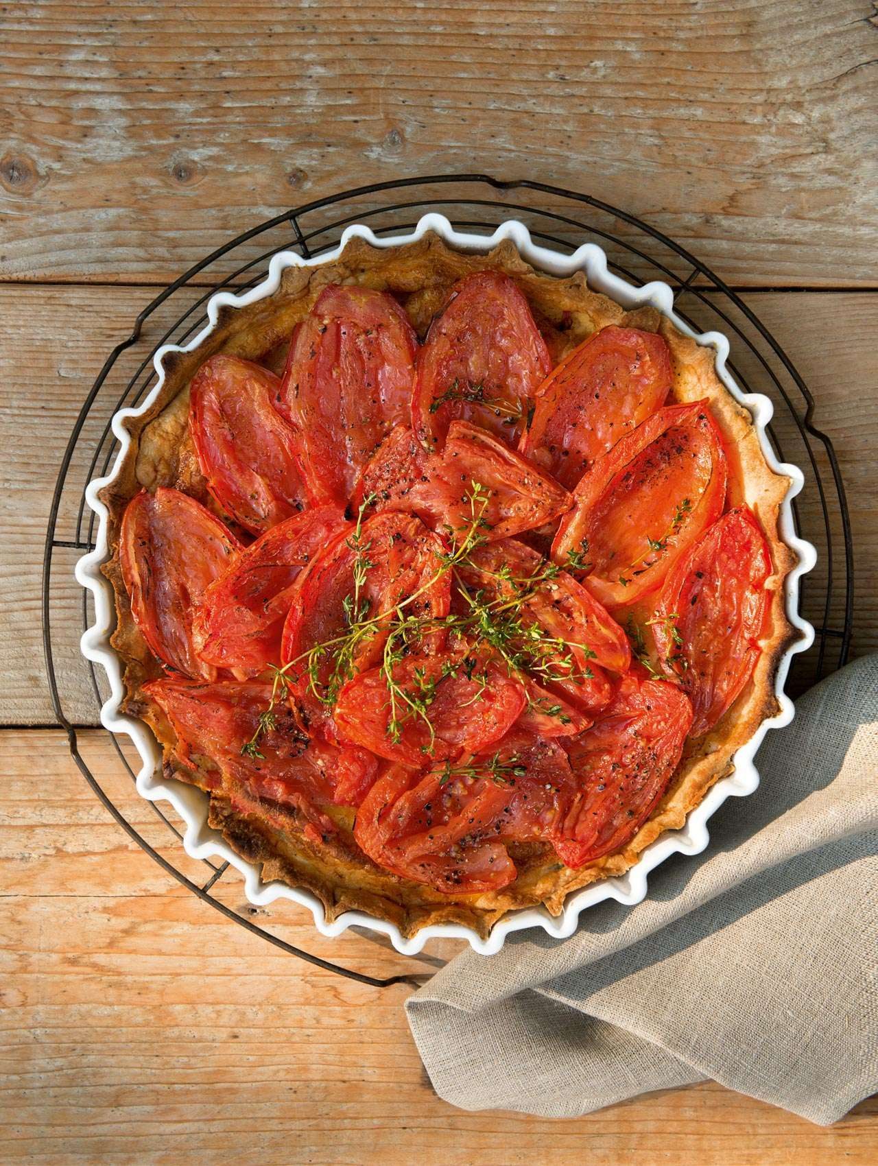 ASA SELECTION Obstkuchenform Tarteform Grande aus Steingut weiß 28 cm, gewellter Rand