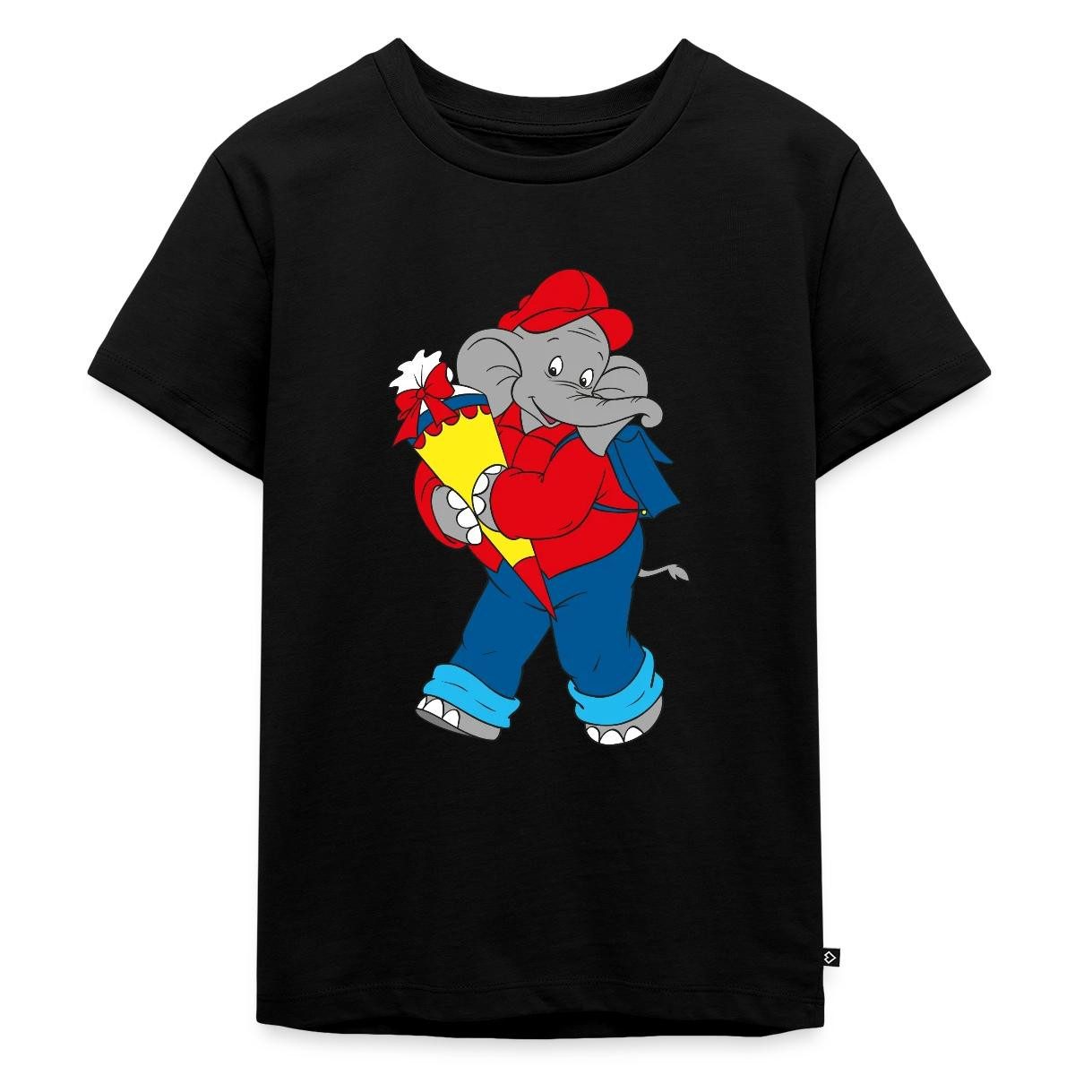Spreadshirt T-Shirt Benjamin Blümchen Einschulung mit Schultüte Kinder Premium T-Shirt (1-tlg)