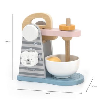 TikTakToo Kinder-Handmixer Mixer-Set Küchenmaschine Standmixer aus Holz, (komplettes Spielset), aus Holz mit Zubehör Kinderküche Spielküche