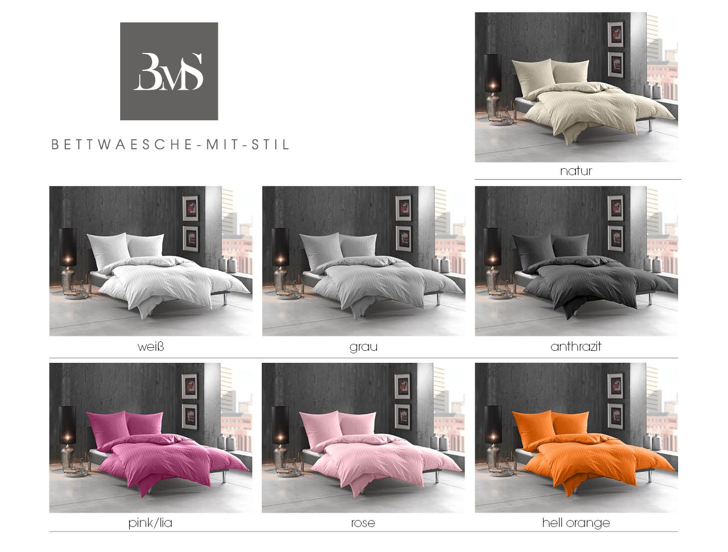 BETTWAESCHE-MIT-STIL Bettwäsche Mako Satin Damast Bettwäsche Streifen Lima, günstig online kaufen