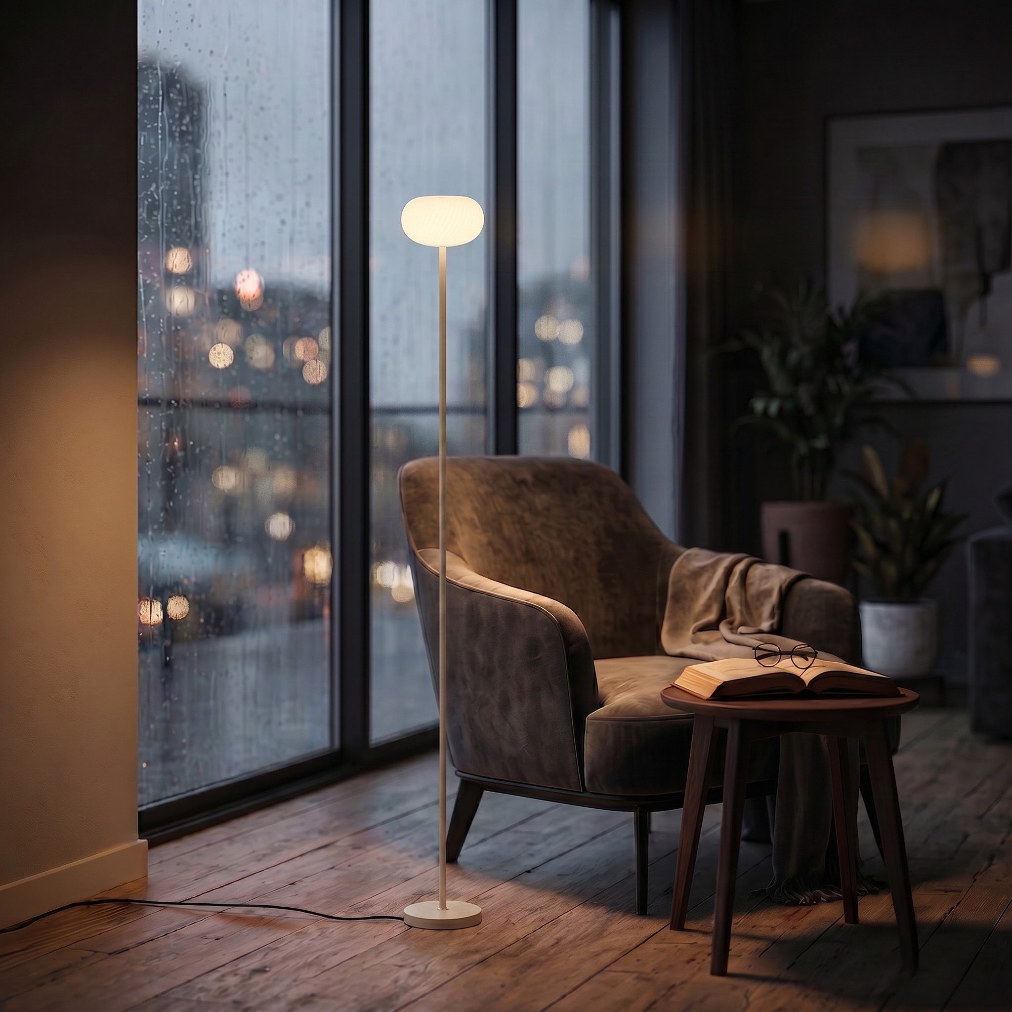 Elblight.de LED Stehlampe LED Design-Stehleuchte dimmbar mit Trittschalter