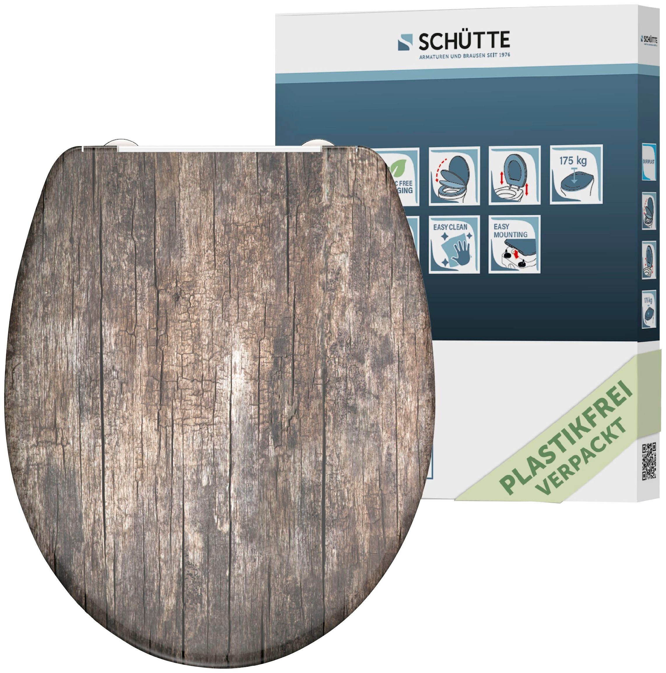 Schütte WC-Sitz Old Wood, Duroplast, mit Absenkautomatik und Schnellverschluss