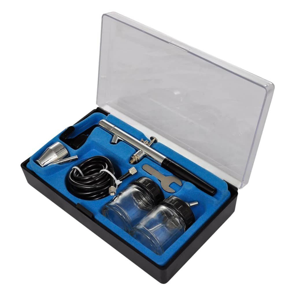 vidaXL Kompressor Airbrush 3 Pistolen mit Profi Komplett-Set