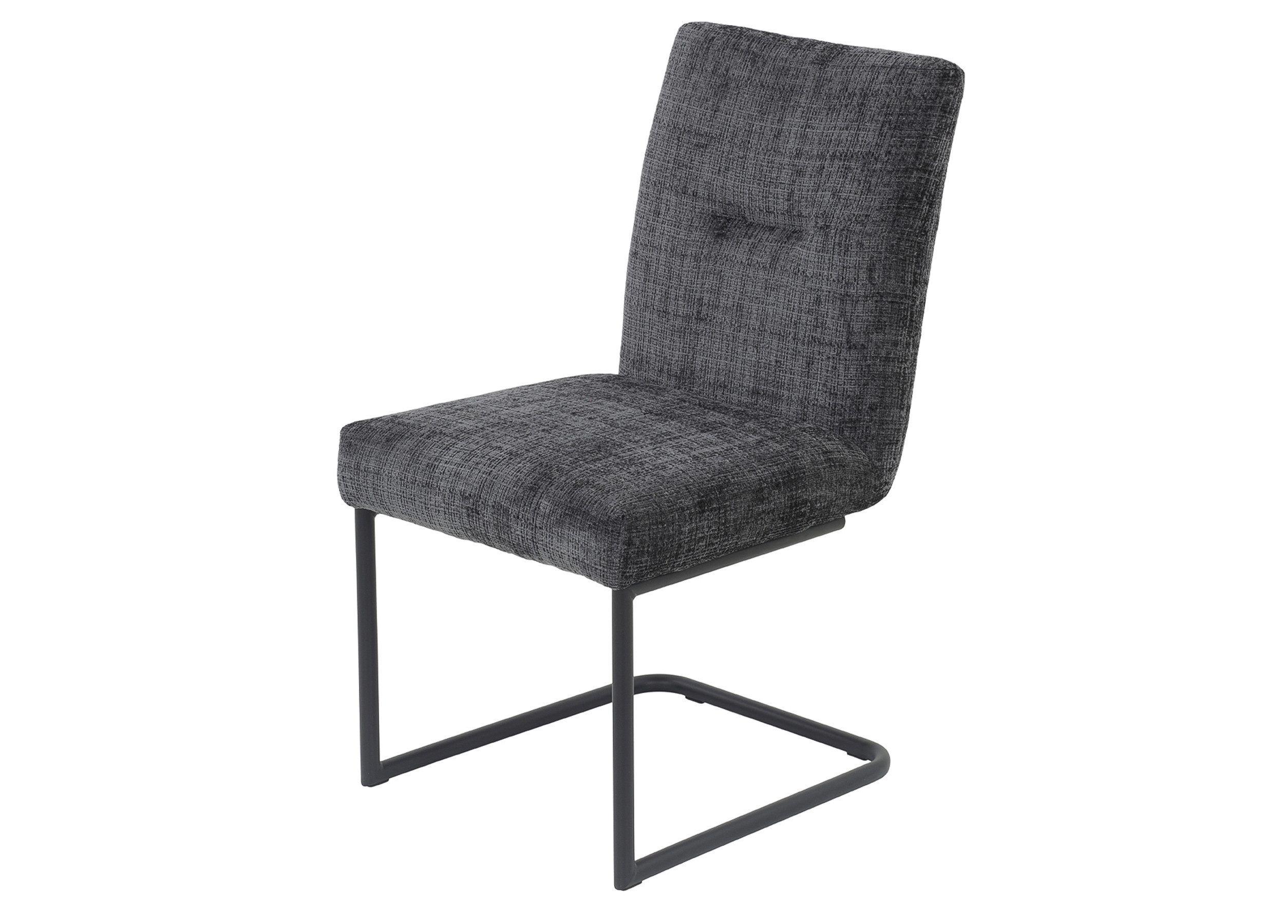 Die Möbelfundgrube® Freischwinger Komfortsitz mit Federkorb / Webstoff / »CLEO«, schwarzes Metallgestell · belastbar bis 120 kg · Bezug Strukturoptik