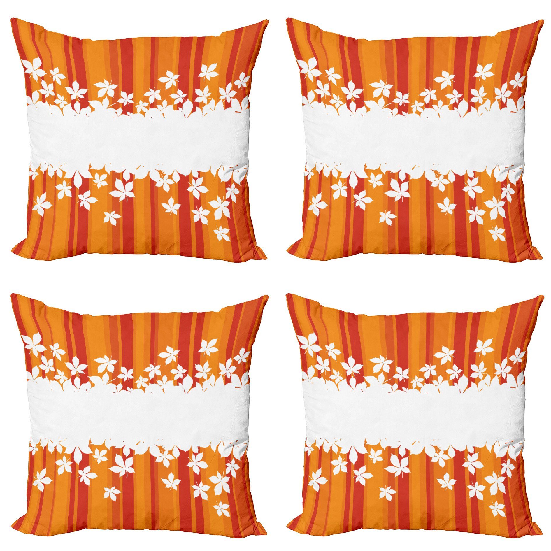Kissenbezüge Modern Accent Doppelseitiger Digitaldruck, Abakuhaus (4 Stück), Orange Herbstliche Farben Stripes