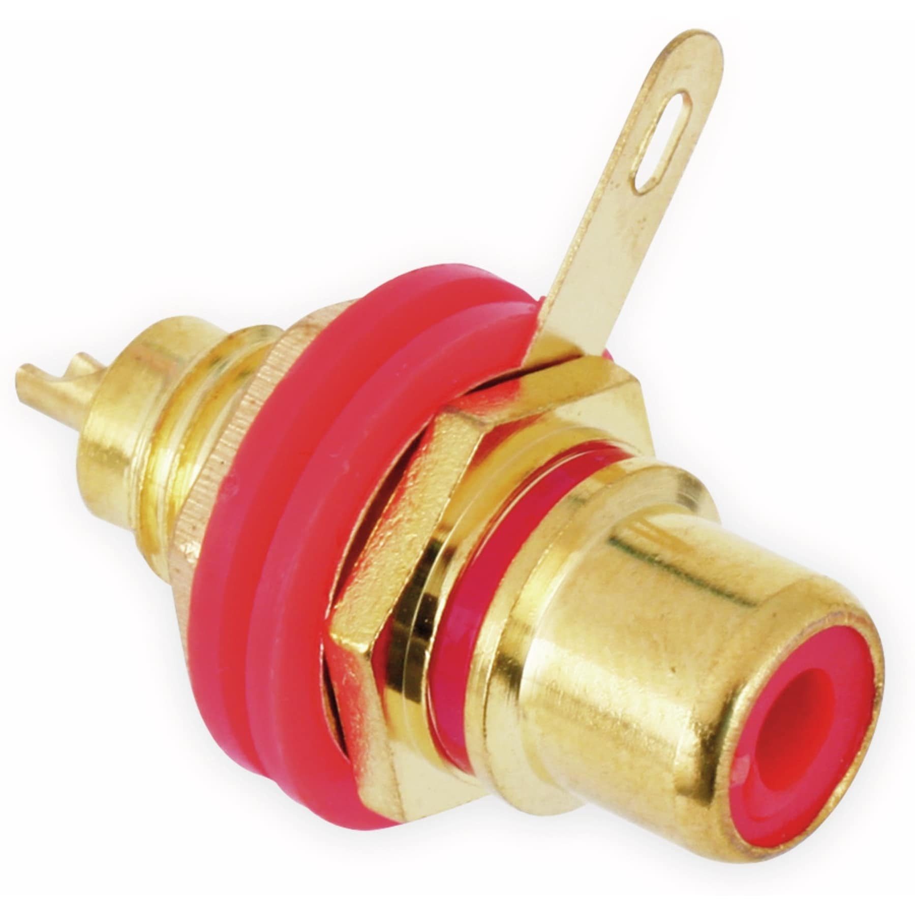 Goobay Cinch-Stecker GOOBAY Cinch-Einbaubuchse, rot, 8 mm