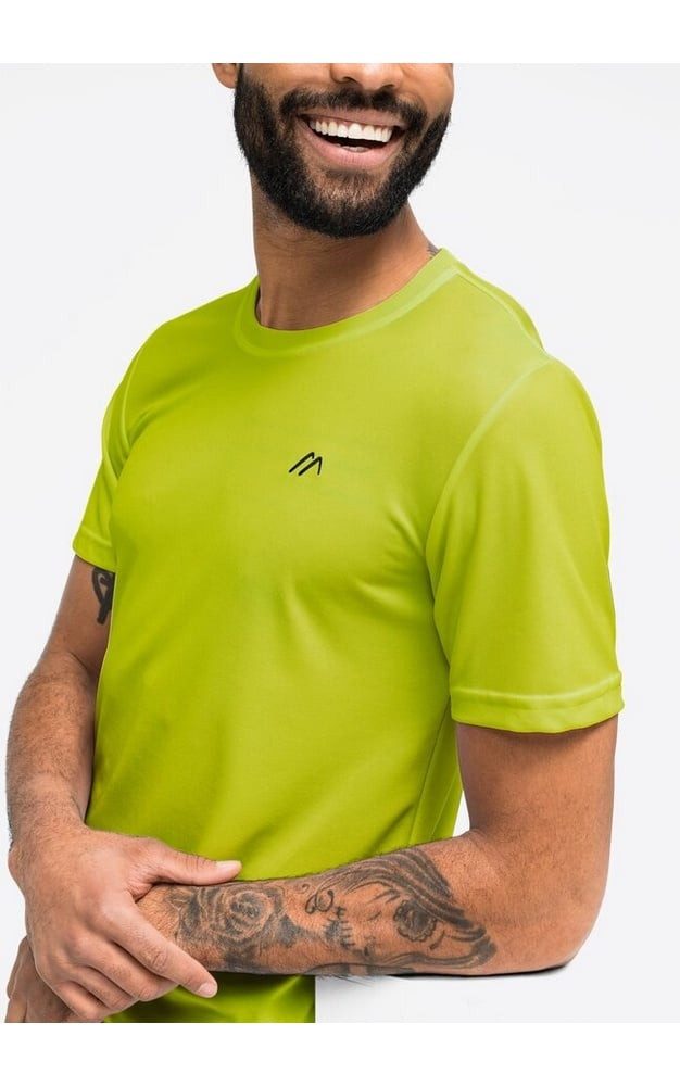 Maier Sports T-Shirt Walter (Polyester, Feuchtigkeitstransport) limegelb Herren