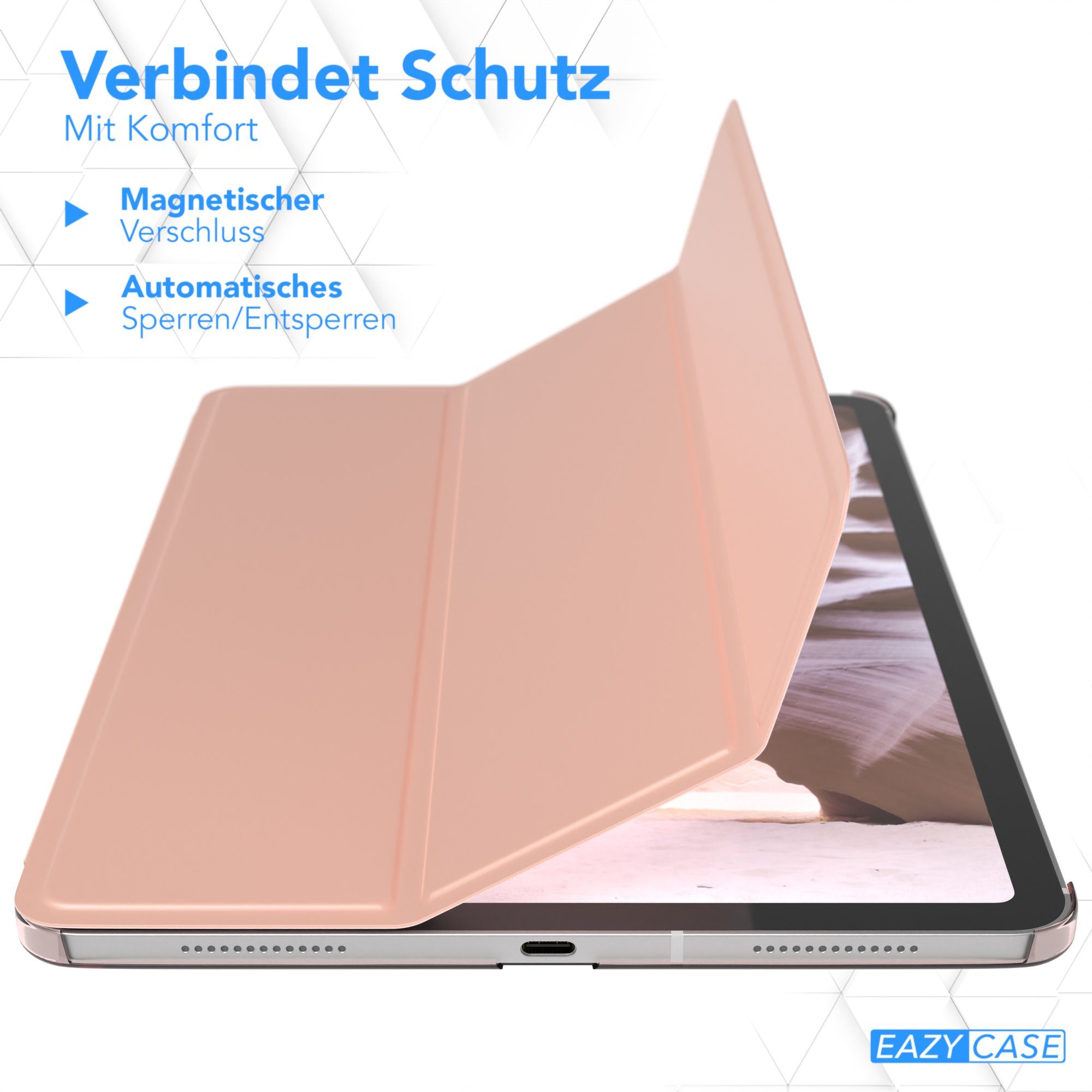EAZY CASE Tablet-Hülle Smart Case für iPad Pro 11" 1. 2. 3. 4. Generation 11 Zoll, Tabletschutz Tabletcase kratzfeste Schutzabdeckung Flip Etui Rosé Gold – Bild 3 von 5