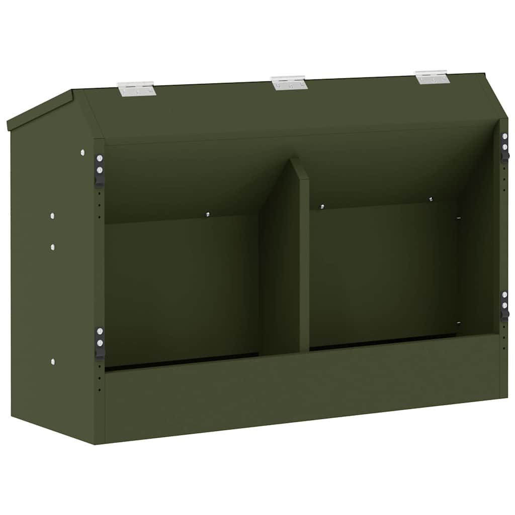 vidaXL Futterspender Kaninchenfütterer Olive Grün 64,5 x 25,5 x 45,5 cm